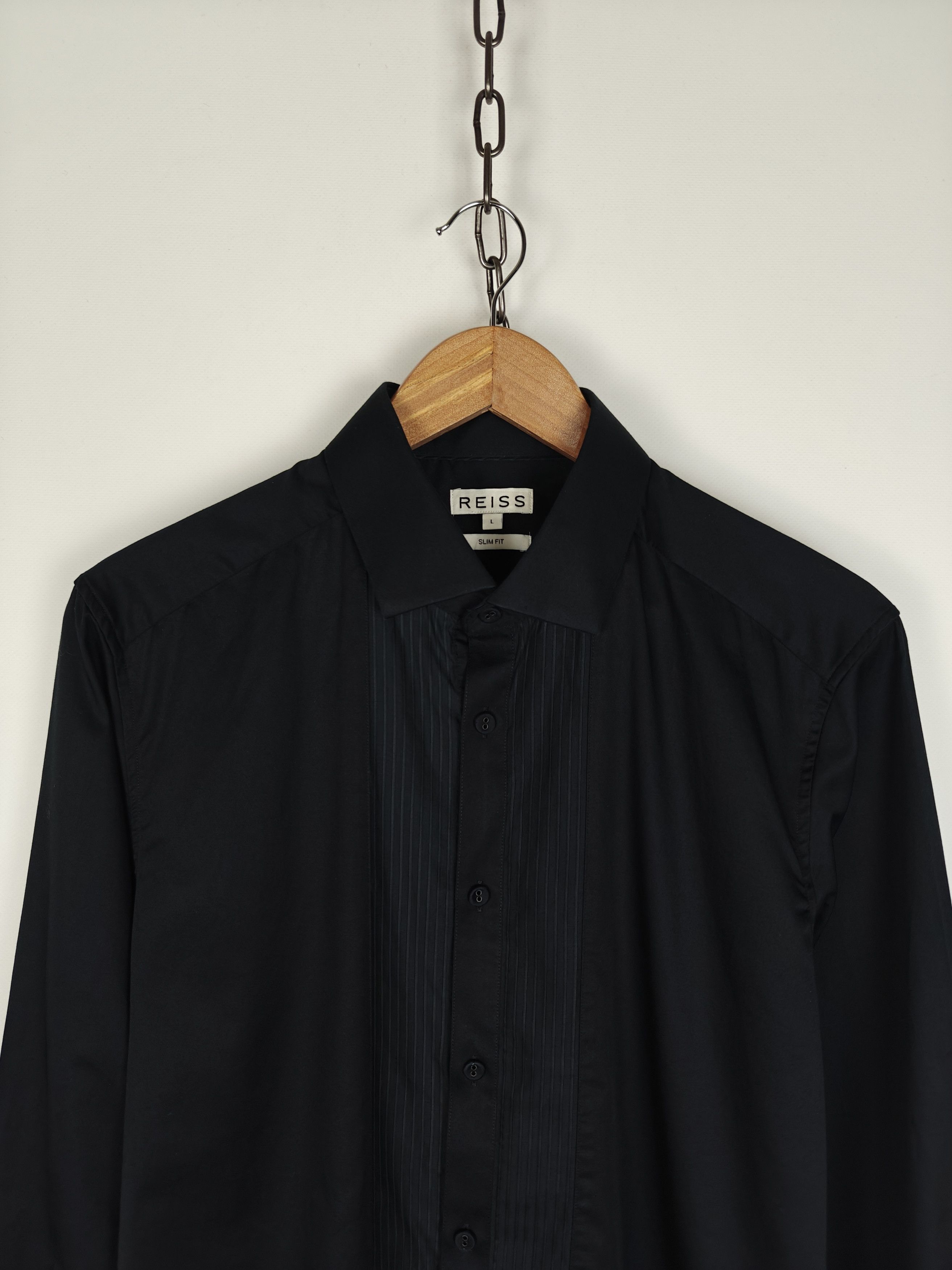 Reiss Reiss Black Shirt Longsleebe Slim Fit Black size L Size US L / EU 52-54 / 3 - 2 Thumbnail