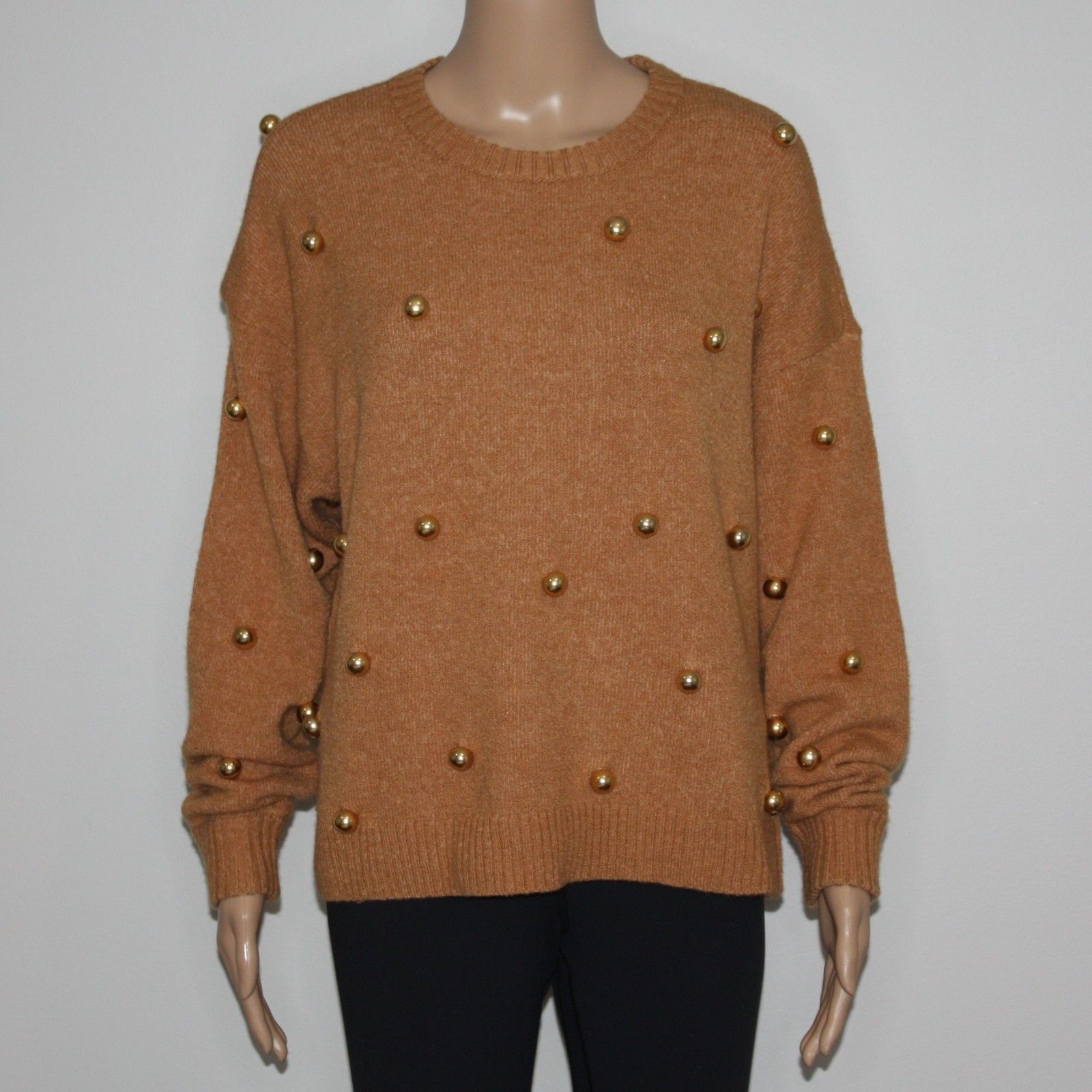 Alice + Olivia Gleeson Metal Ball Pullover Sweater size M NWT MSRP $495 Size M / US 6-8 / IT 42-44 - 12 Thumbnail