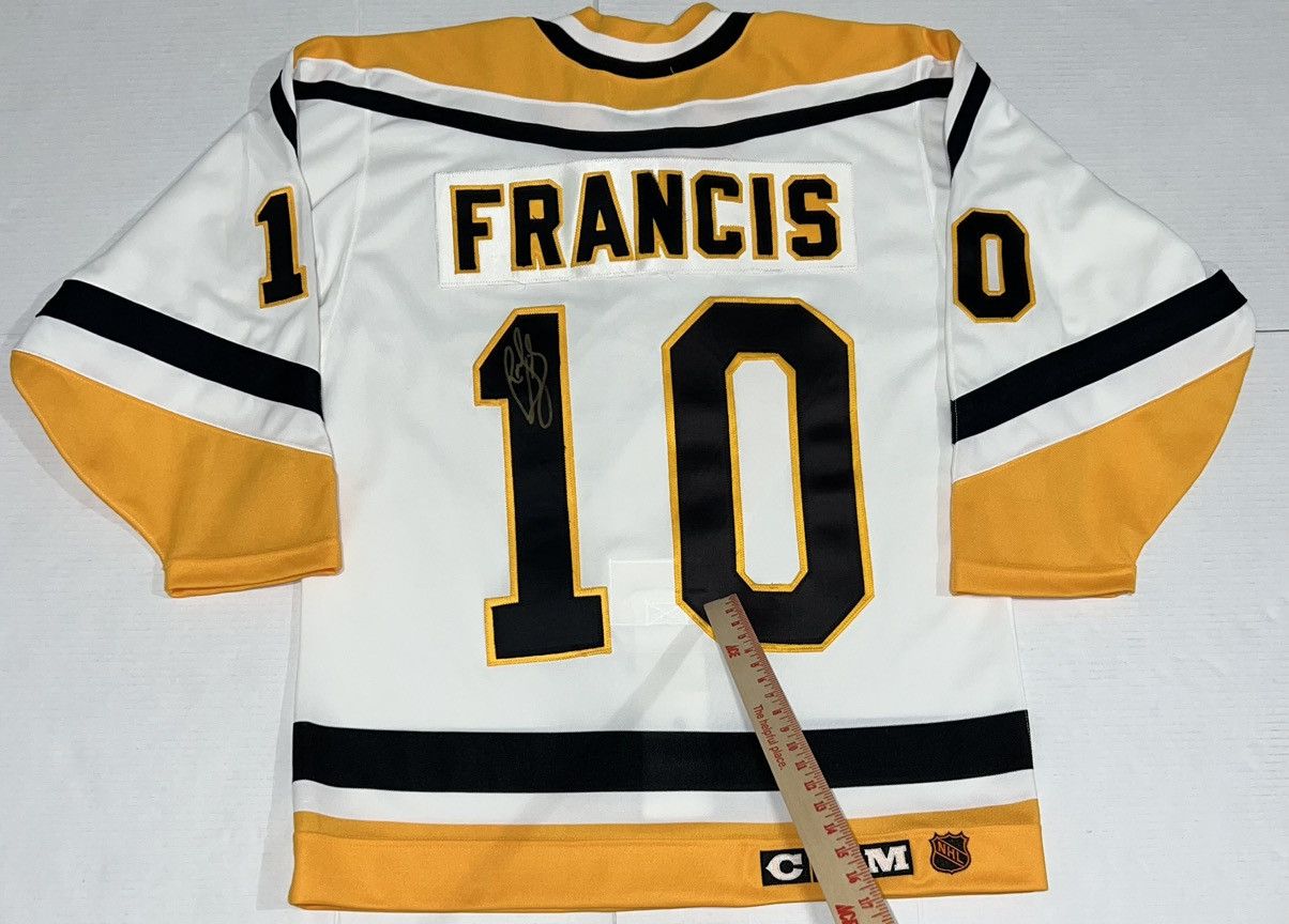Ccm Vintage Pittsburgh Penguins Signed Ron Francis Jersey Ccm Size US L / EU 52-54 / 3 - 11 Thumbnail