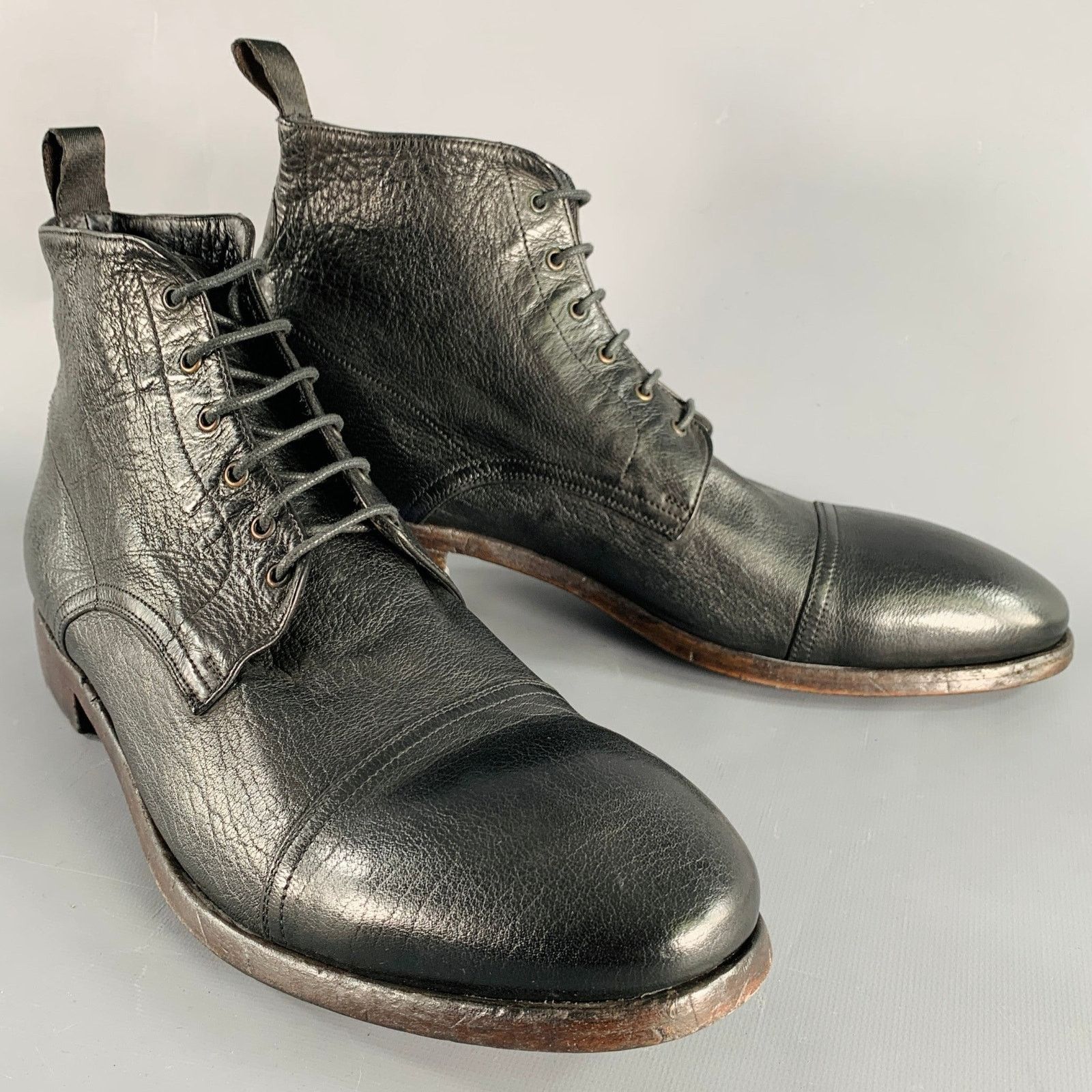 Paul Smith PAUL SMITH Size 12 Black Leather Lace-Up Ankle Boots Size US 12 / EU 45 - 1 Thumbnail