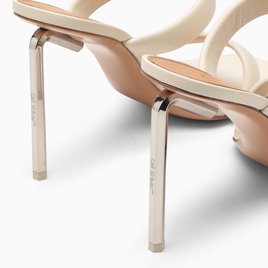 Off-White o1d2blof0924 High Leather Sandal in White Size US 8 / IT 38 - 5 Thumbnail