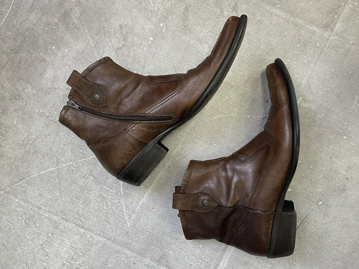 Hedi Slimane Artisan leather western boots archive 2000s guidi vibe Size US 10 / EU 43 - 5 Thumbnail