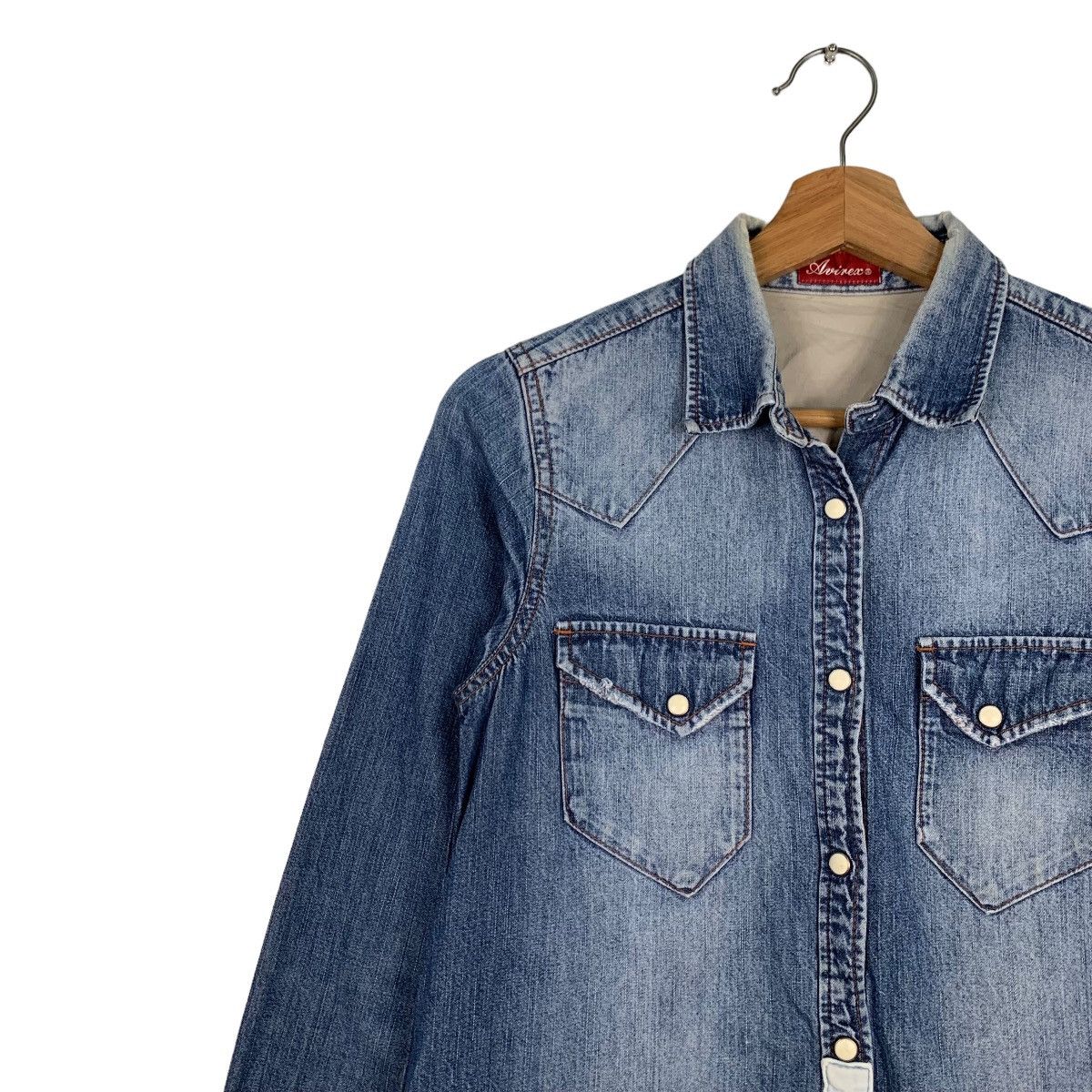 Avirex AVIREX Four Pocket Washed Denim Jacket #0185-C9 Size S / US 4 / IT 40 - 7 Thumbnail