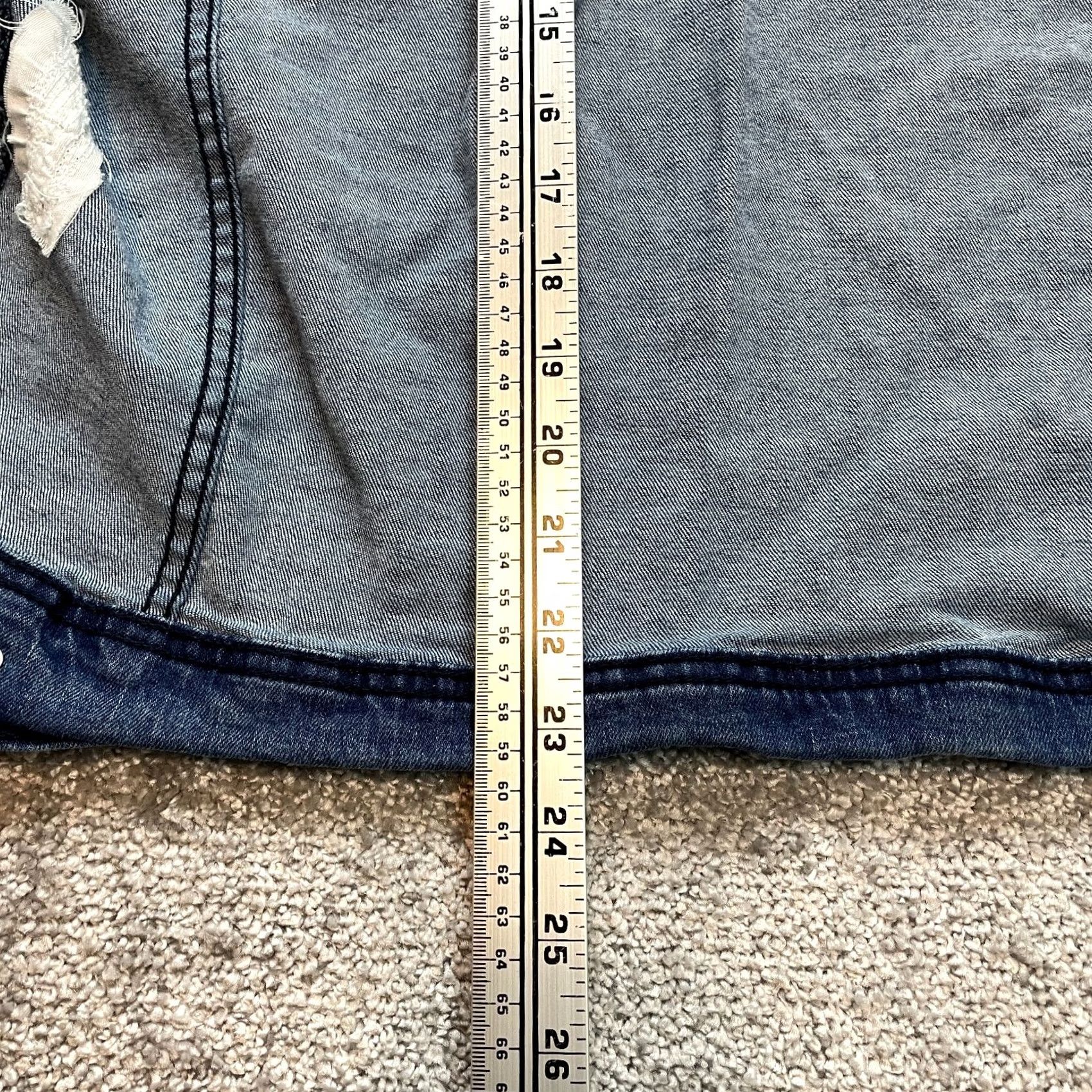 Vintage XRAY Jacket Mens M Blue Denim Distressed Patch Button Up Short Sleeve? (adjust to avoid extra words) Size US 31 - 3 Thumbnail