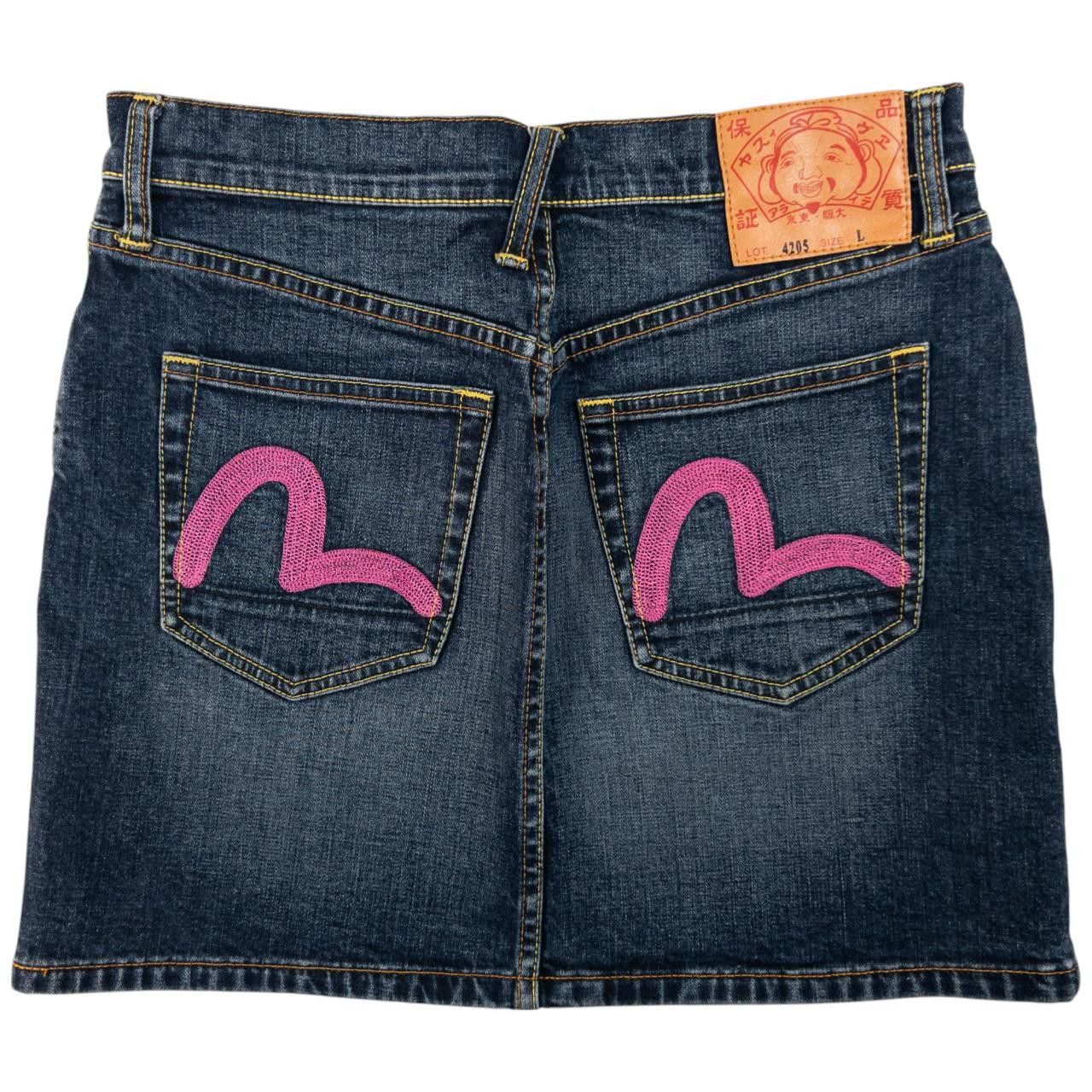 Evisu Double Gull Japanese Denim Mini Skirt Women's Size L