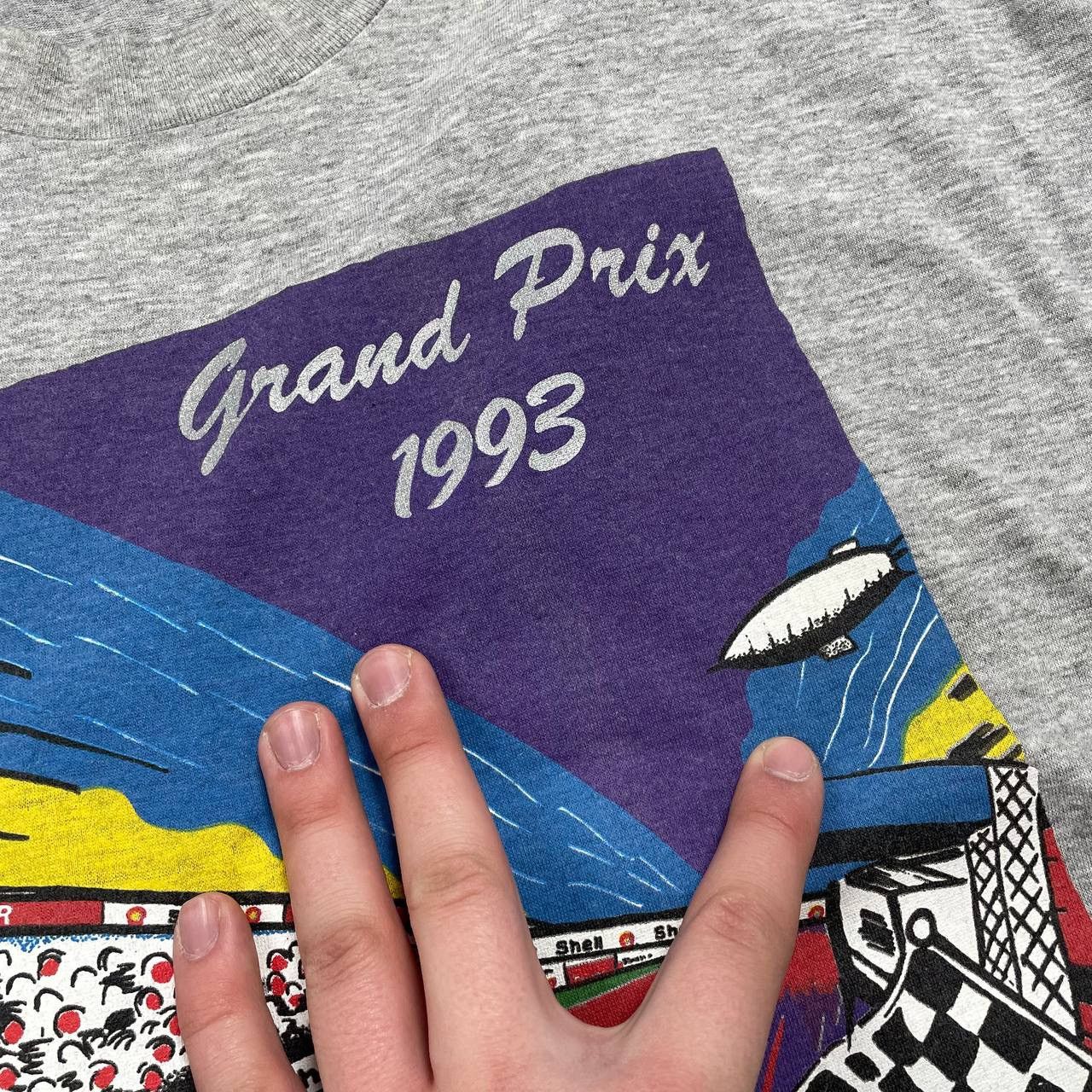 Vintage Vintage 1993 Grand Prix Sega Racing T Shirt Gray Size XL Size US XL / EU 56 / 4 - 5 Thumbnail