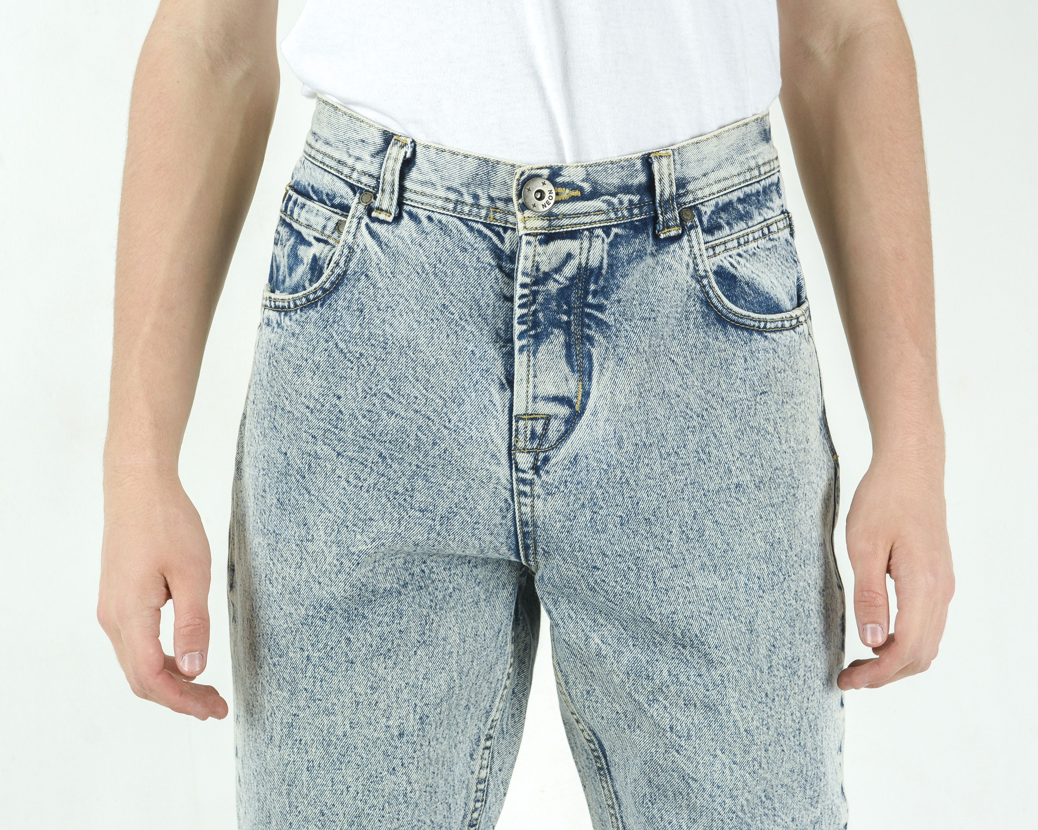 Asos W34 L34 Regular Fit Tapered Jeans Denim Pants Trouser Button Size US 34 / EU 50 - 3 Thumbnail