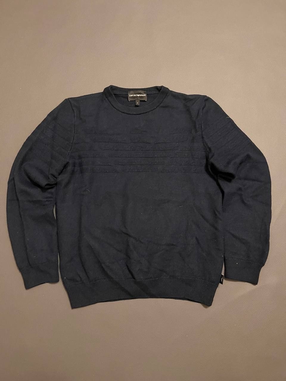 Armani × Vintage Vintage Giorgio Armani Jeans Spell Out Sweater Size US S / EU 44-46 / 1 - 1 Thumbnail
