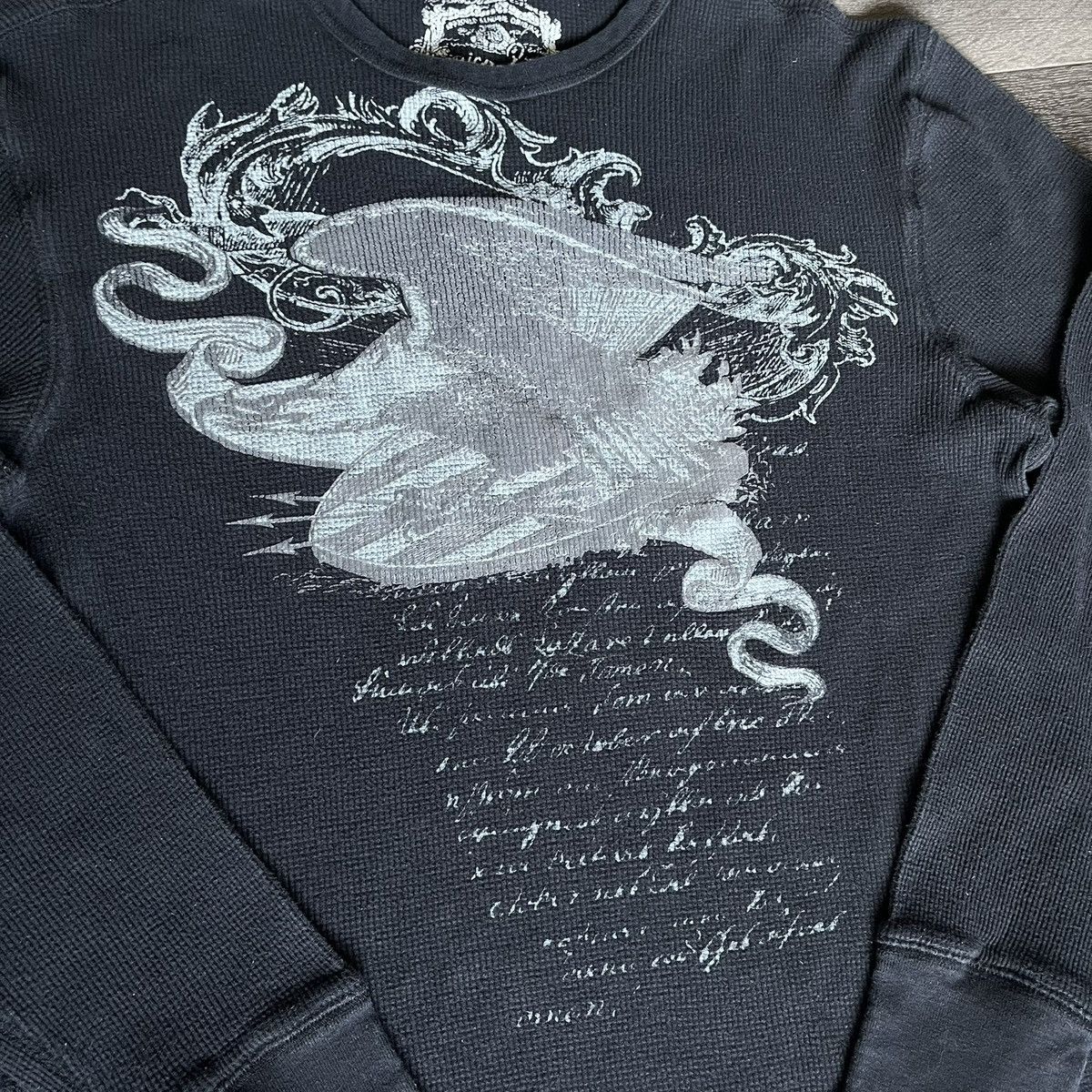 Vintage Vintage 2000s Eagle Affliction Style Thermal Longsleeve Tee Size US XL / EU 56 / 4 - 4 Thumbnail
