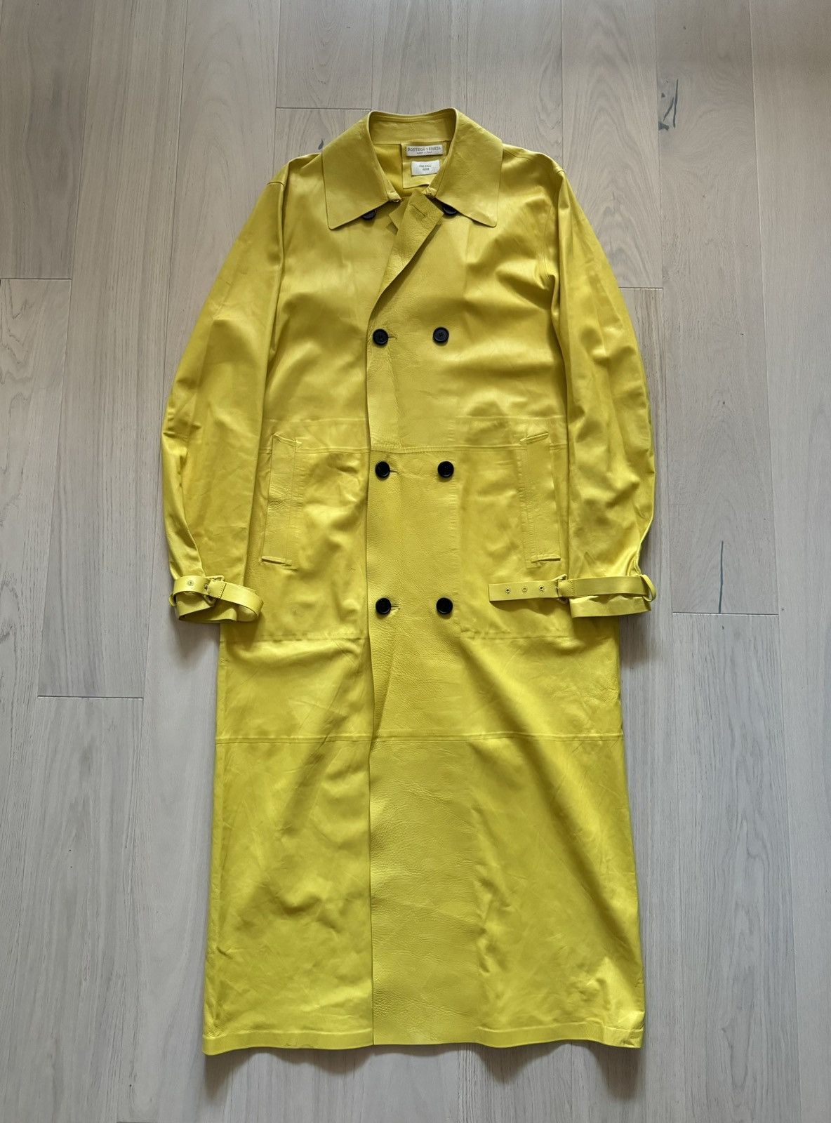 Bottega Veneta Bottega Veneta Yellow Leather Coat Size US XL / EU 56 / 4 - 2 Thumbnail
