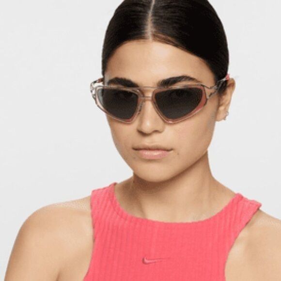 Nike NIKE VEIL EV24048 041 Sunglasses Silver Geometric Frame Size ONE SIZE - 3 Thumbnail