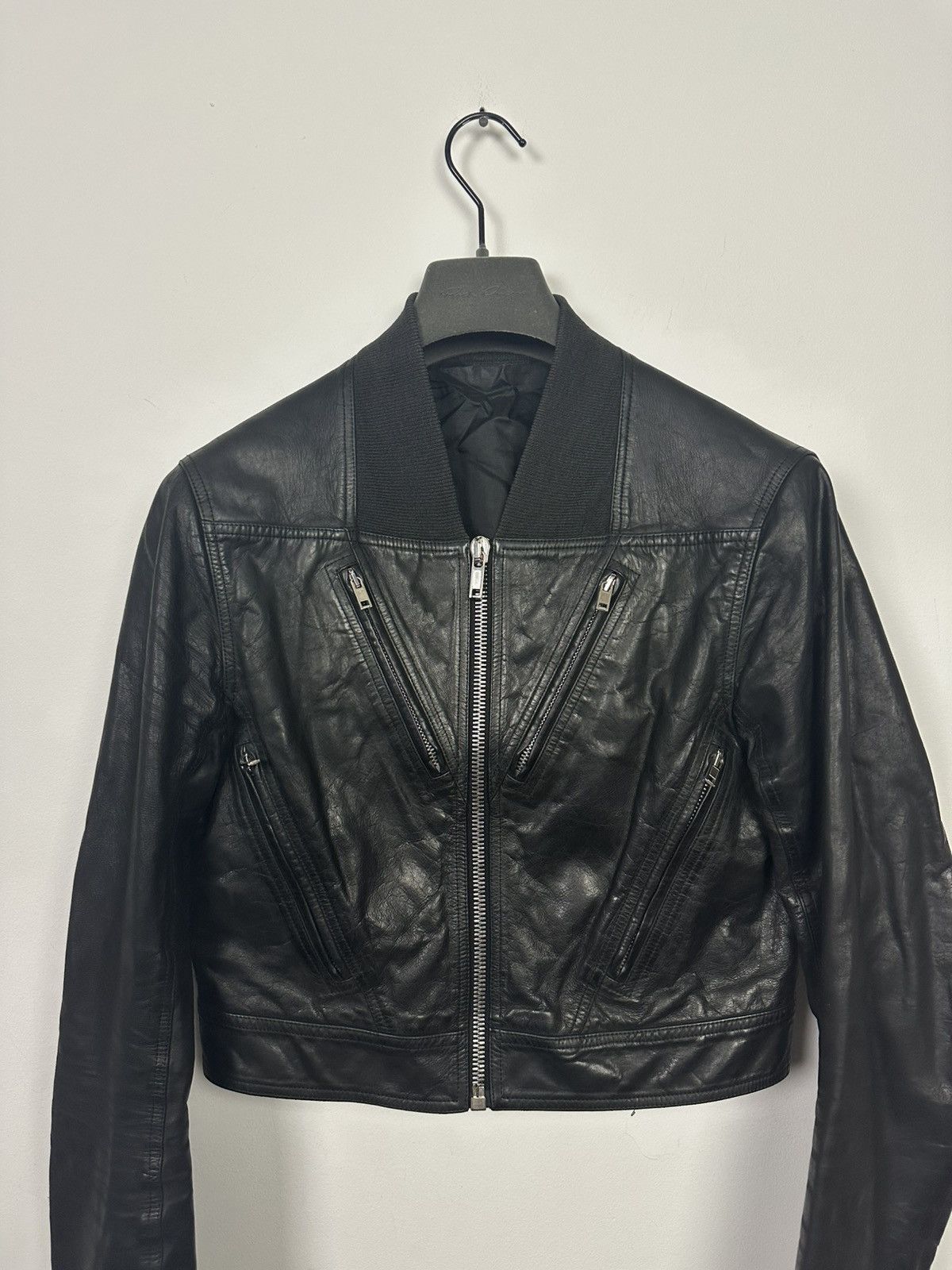 Rick Owens SS18 ‘DIRT’ Heavy Calf Chevron Jacket Size US M / EU 48-50 / 2 - 2 Thumbnail