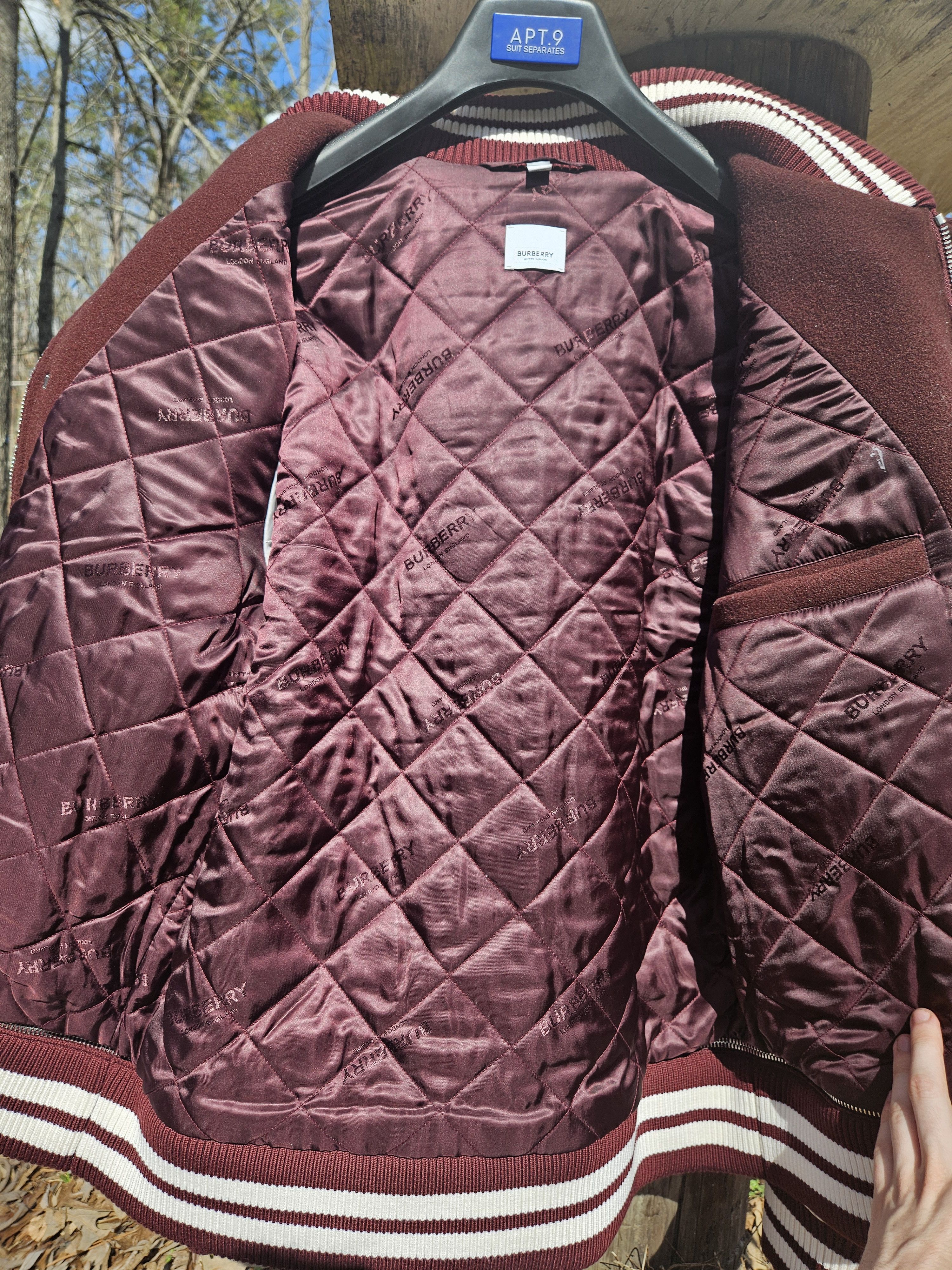 Burberry Burberry Maroon Leather Teddy Bomber Jacket Size US M / EU 48-50 / 2 - 6 Thumbnail
