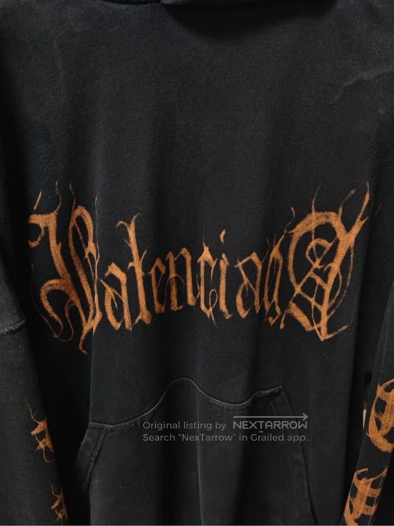 Balenciaga Balenciaga Mud dyed Sanskrit destroys old dirty dyed hoode Size US S / EU 44-46 / 1 - 3 Thumbnail