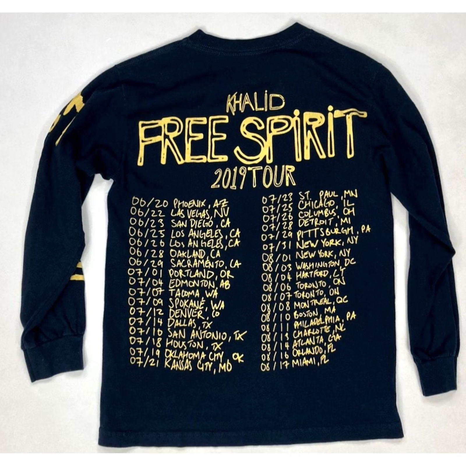 ESPIRIT Khalid Free Spirit Tour 2019 Graphic T-shirt Women Small Blue Long Sleeve Music Shirt Size S / US 4 / IT 40 - 4 Thumbnail