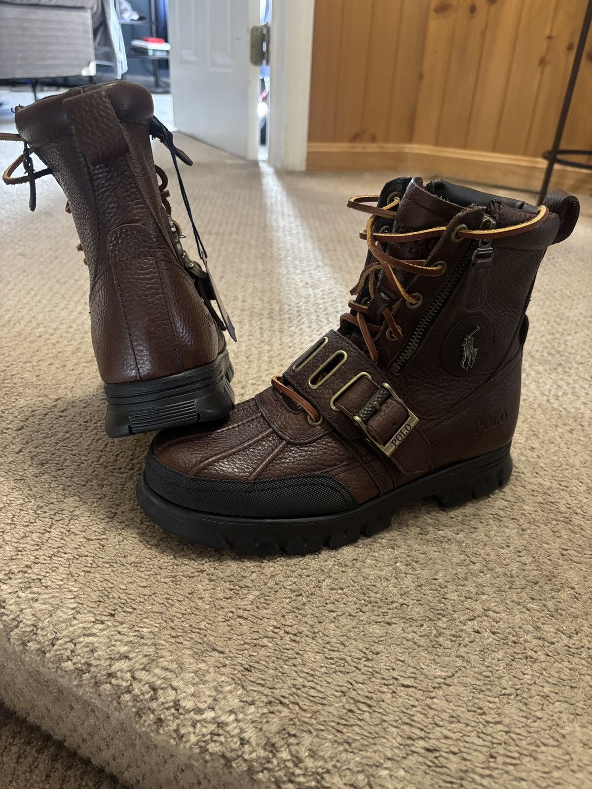 Polo Ralph Lauren Brown leather polo boots Size US 7 / EU 40 - 5 Thumbnail