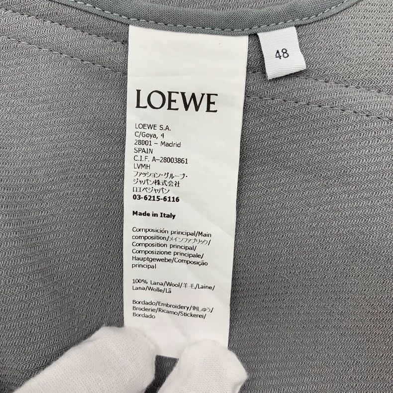 Loewe Loewe Gray logo embroidered wool collar long sleeve single Size M / US 6-8 / IT 42-44 - 8 Thumbnail
