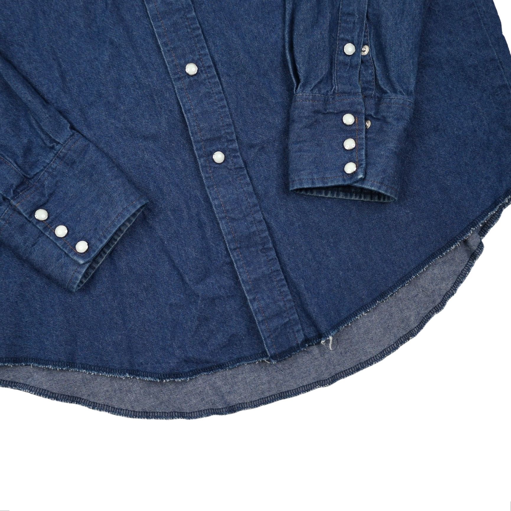 Wrangler VINTAGE Wrangler Mens XL Pearl Snap Down Denim Western Shirt Blue Size US XL / EU 56 / 4 - 3 Thumbnail