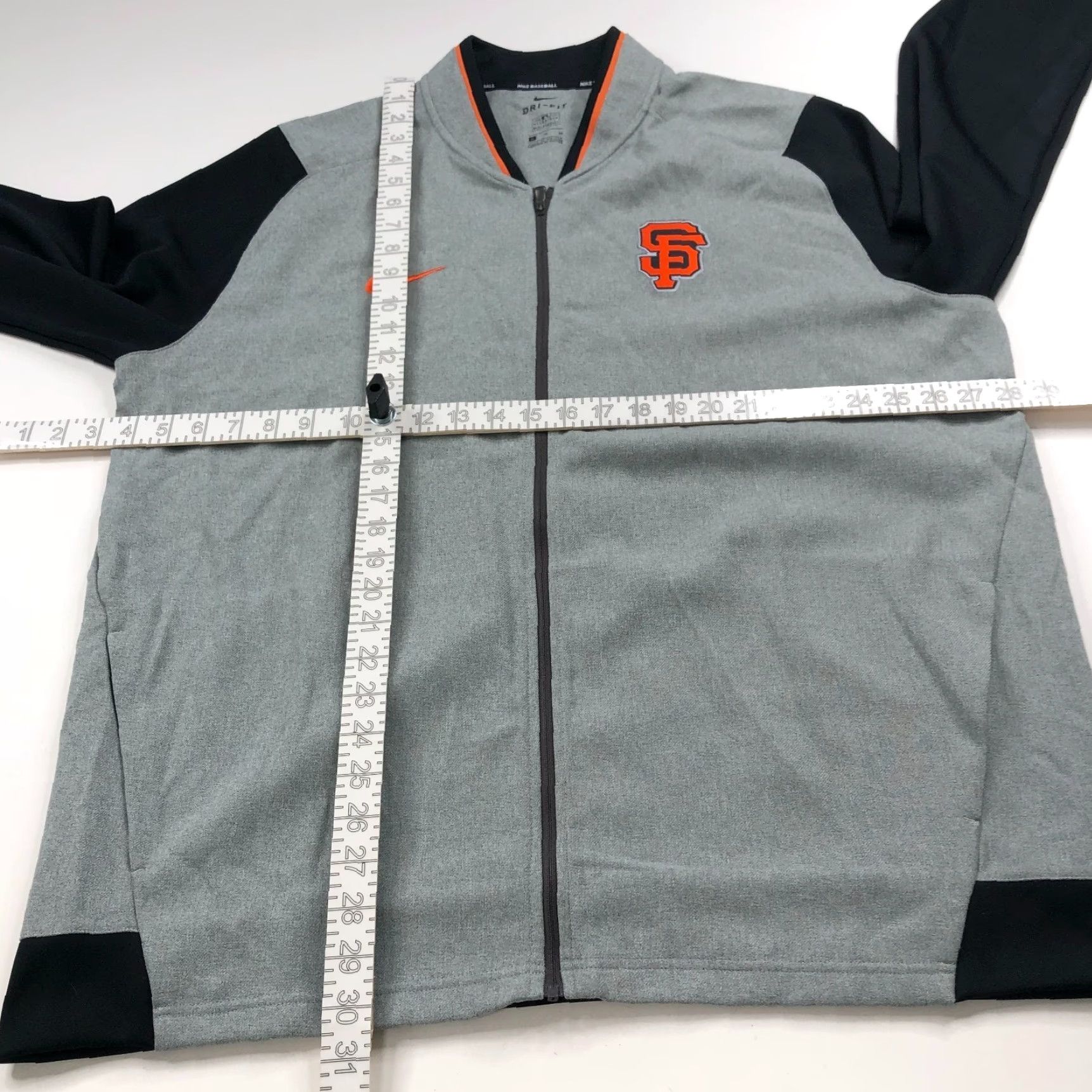 Nike Nike San Francisco Giants MLB Jacket Mens XL Gray Black Full Zip Size US XL / EU 56 / 4 - 3 Thumbnail