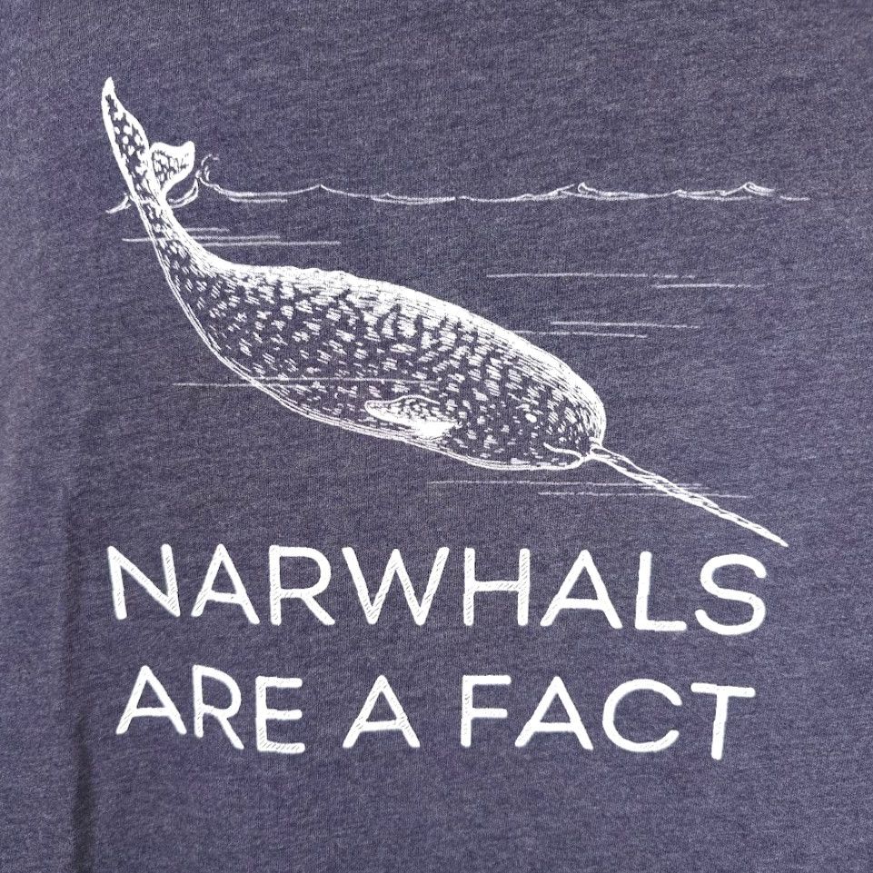 Vintage VINTAGE Narwhals Are A Fact T Shirt Mens Size XL Blue Gray Nature Animal Tee Size US XL / EU 56 / 4 - 3 Thumbnail