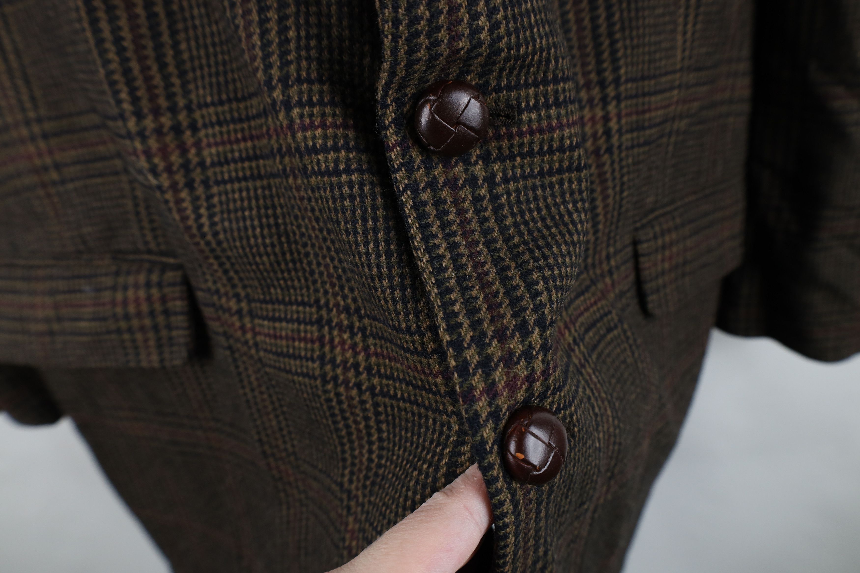 Vintage Vintage 90s Cashmere Houndstooth Suit Coat Blazer Jacket Size US XXL / EU 58 / 5 - 7 Thumbnail