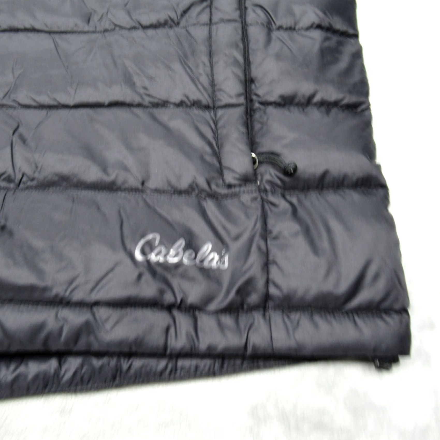 Vintage Cabelas Down Jacket Mens 2XL Black Lightweight Packable Full Zip Quilted Puffer Size US XXL / EU 58 / 5 - 6 Thumbnail