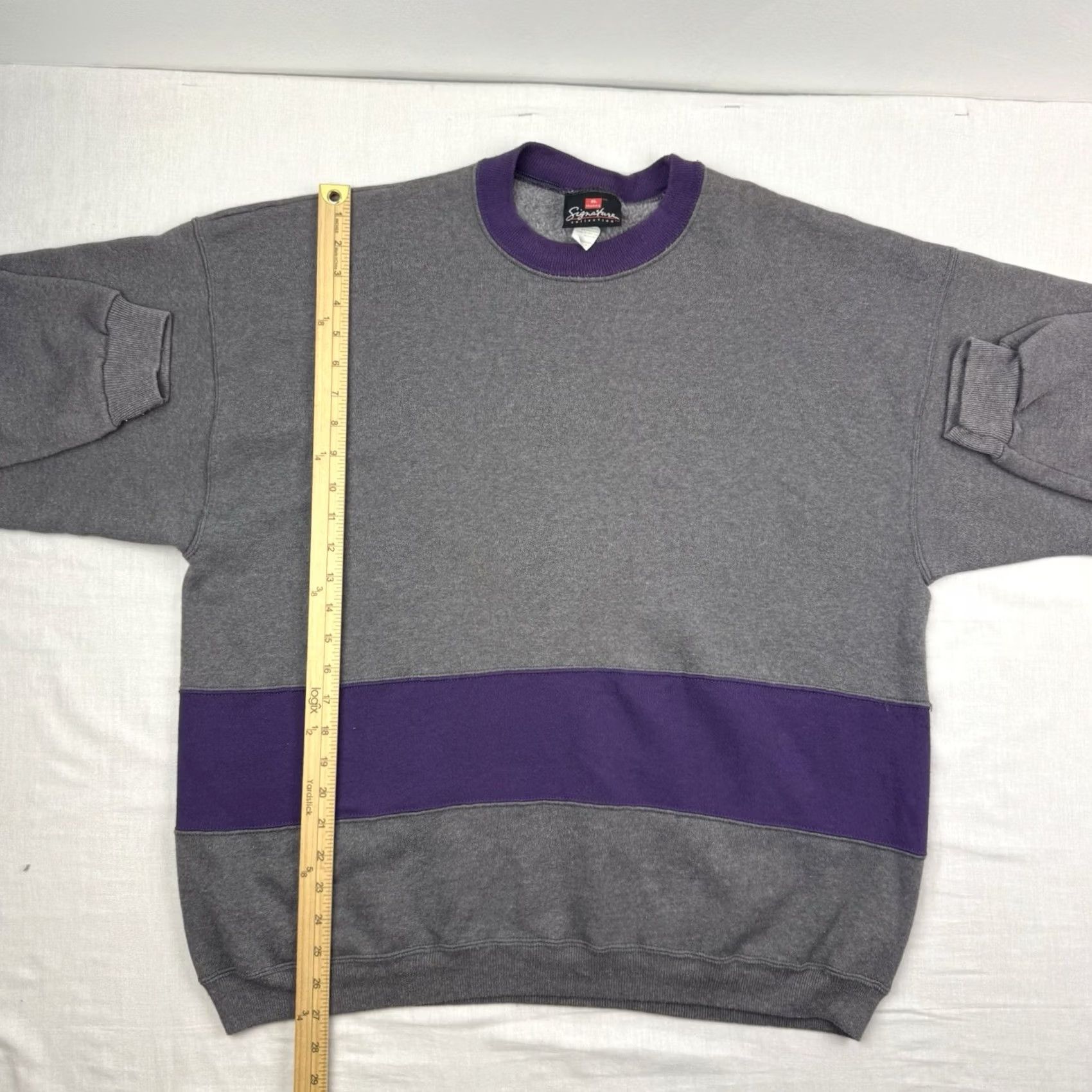Hanes VINTAGE Hanes Sweatshirt Adult XL Signature Collection Cut And Sew 90s Gray Crew Neck Pullover Size US XL / EU 56 / 4 - 5 Thumbnail