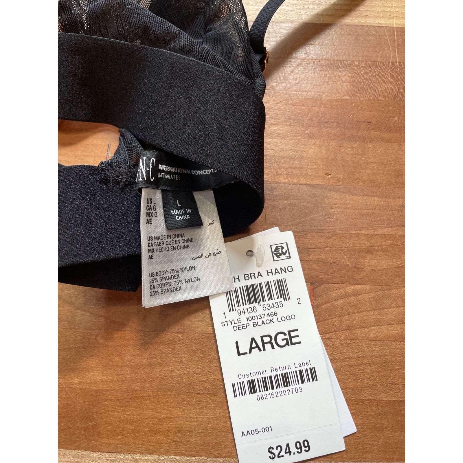 I.N.C I.N.C. Women's Monogram Bralette black large Size ONE SIZE - 6 Thumbnail