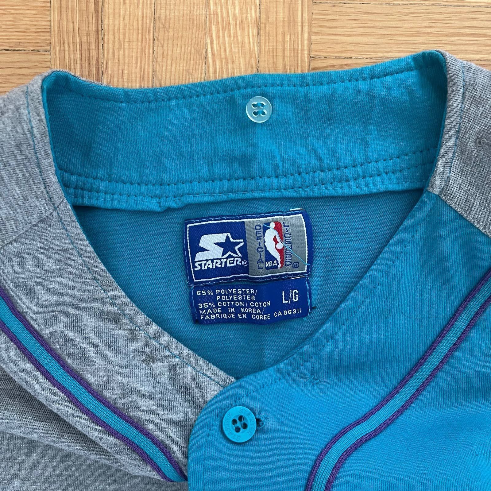 Starter Vintage 90s Starter NBA Charlotte Hornets baseball jersey Size US L / EU 52-54 / 3 - 2 Thumbnail