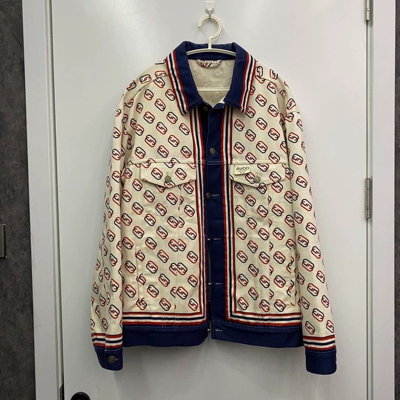 Gucci Twill full-print denim jacket 2502-Nextarrow
