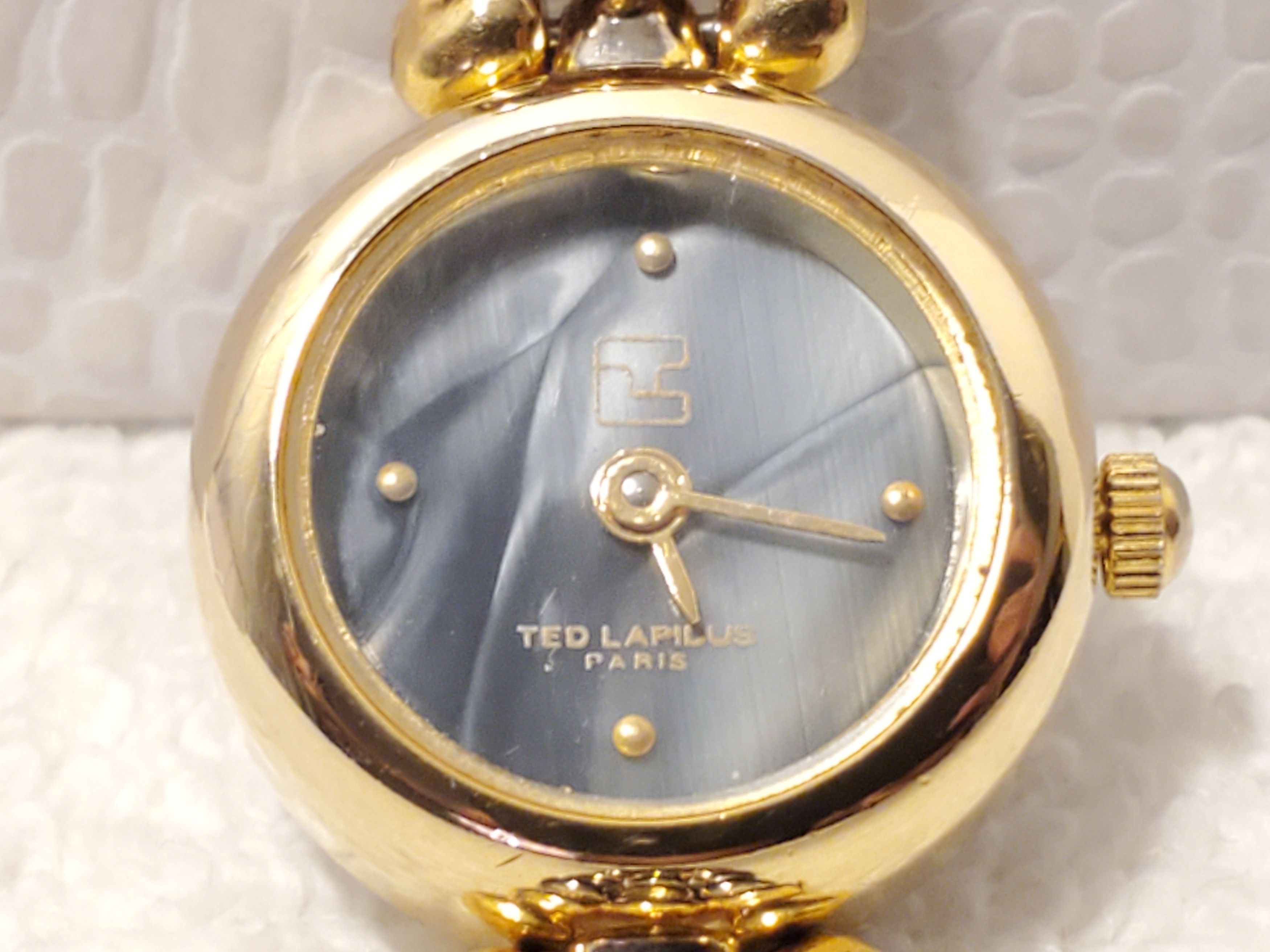 Vintage Ted Lapidus Paris Watch Mother Pearl Dial 1 Jewel