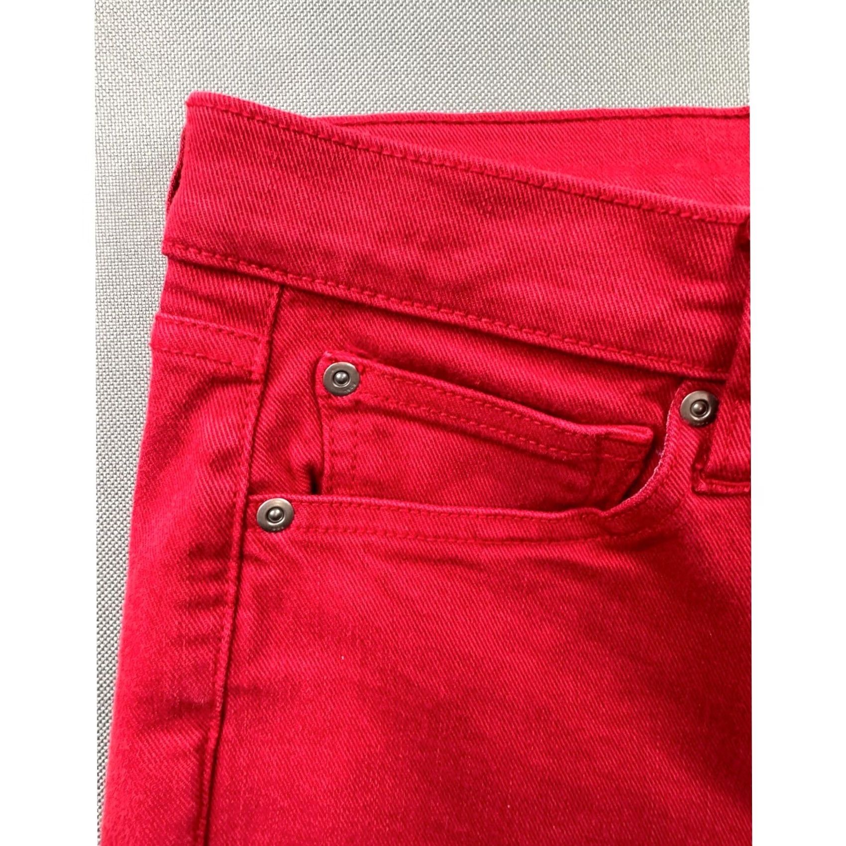 Gap Gap True Skinny Jeans Red Mid Rise Stretch Denim Pants 29 Regular Womens Jeans Modern 5-Pocket Style Zip Button Pocketed Womens Size 29" - 4 Thumbnail