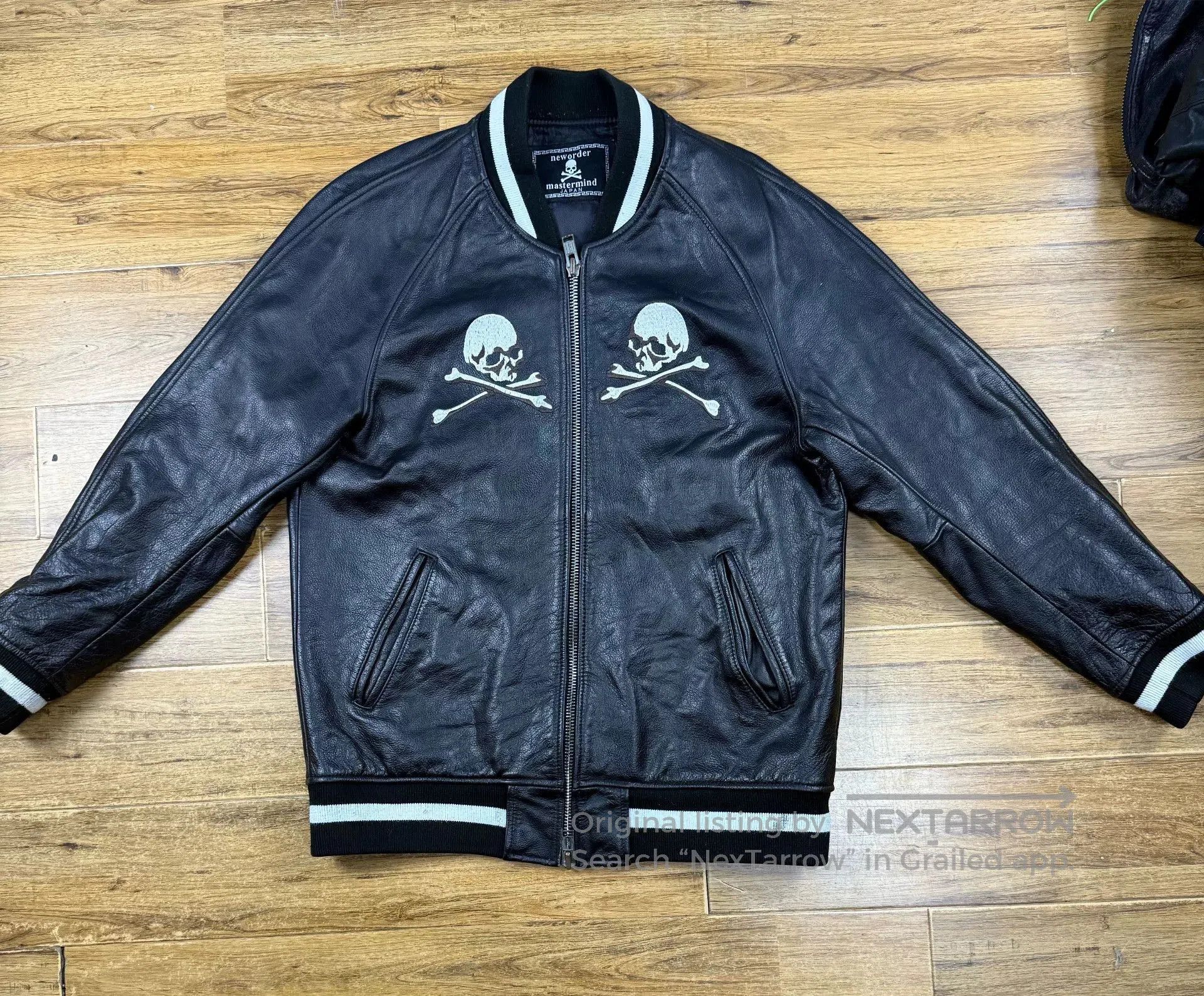 Mastermind Japan Mastermind Japan Black Leather Baseball Jacket. Size US XL / EU 56 / 4 - 1 Thumbnail