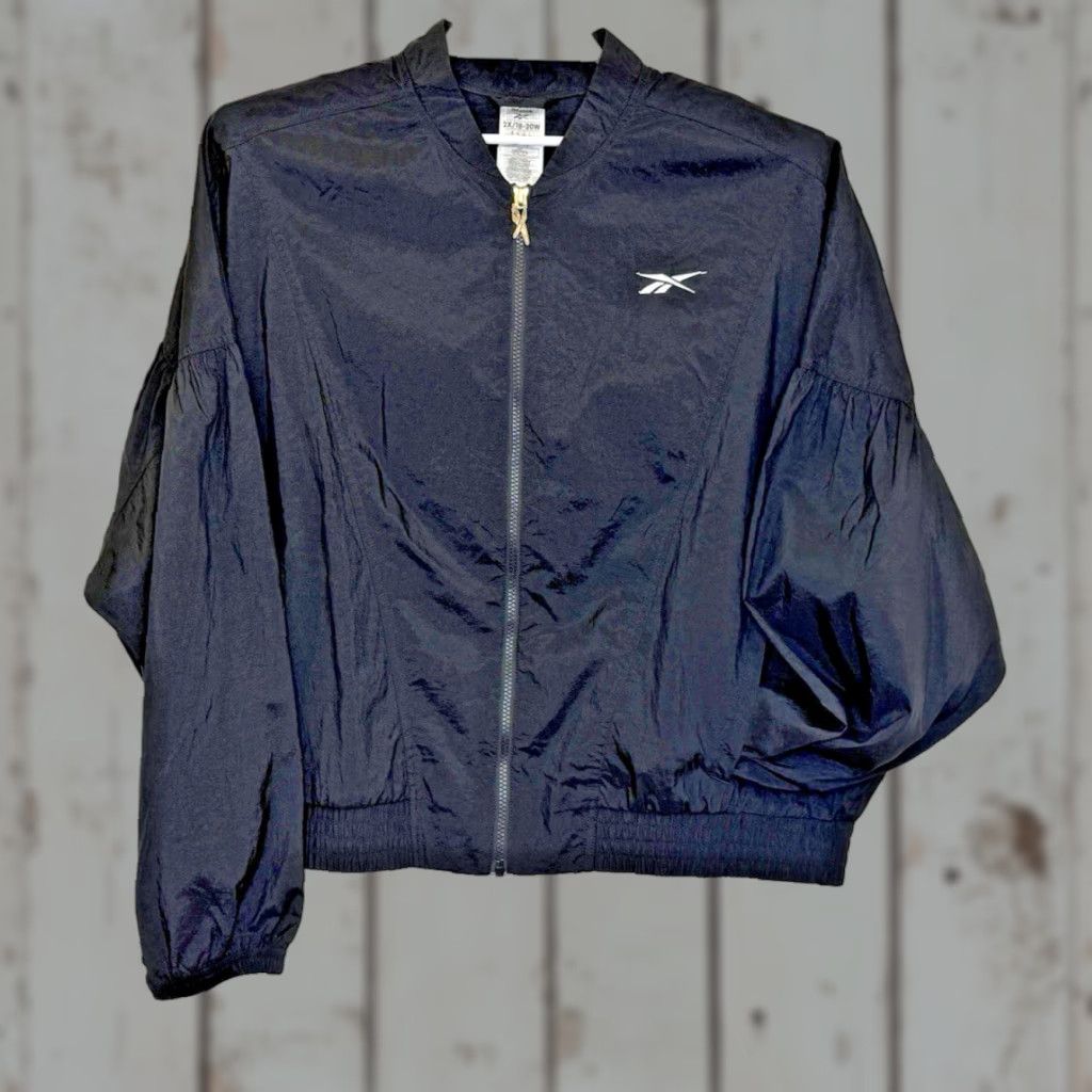 Reebok Reebok Windbreaker Jacket Womens 2X Black Full Zip Long Sleeve Pockets Outdoor Sports Size XXL / US 16-18 / IT 52-54 - 1 Thumbnail