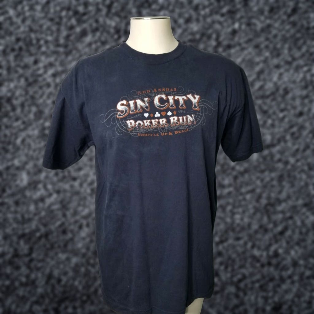Aeropostale VINTAGE Aeropostale T-Shirt Mens XL Poker Run Distressed 00s Sin City Blue Short Sleeve Crew Neck Graphic Tee 100% Cotton Logo Polo? Size US XL / EU 56 / 4 - 1 Thumbnail