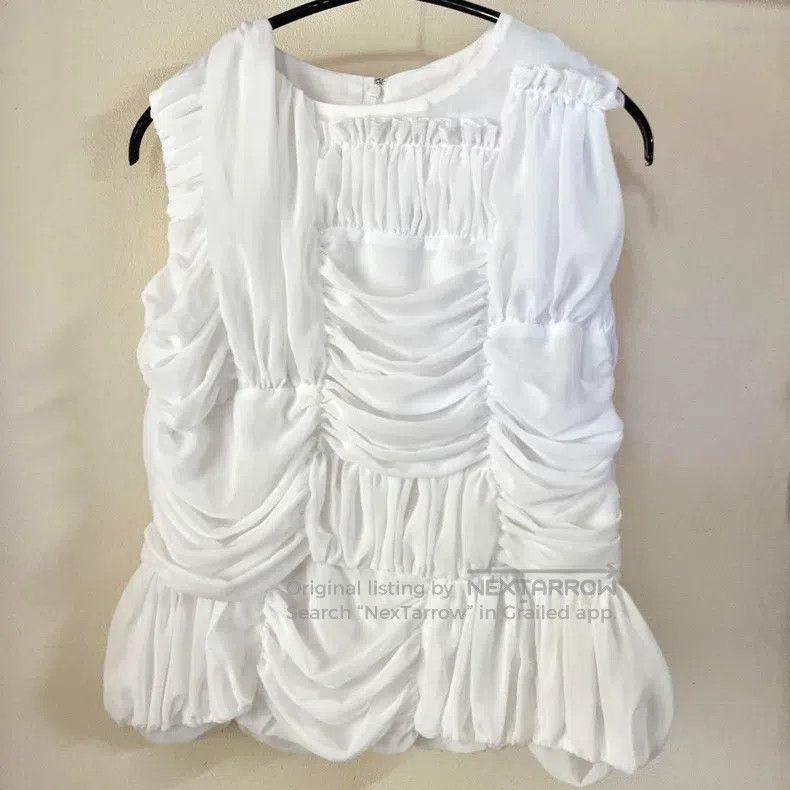 Comme des Garcons Comme Des Garcons White Pleated Top Size S / US 4 / IT 40 - 2 Thumbnail