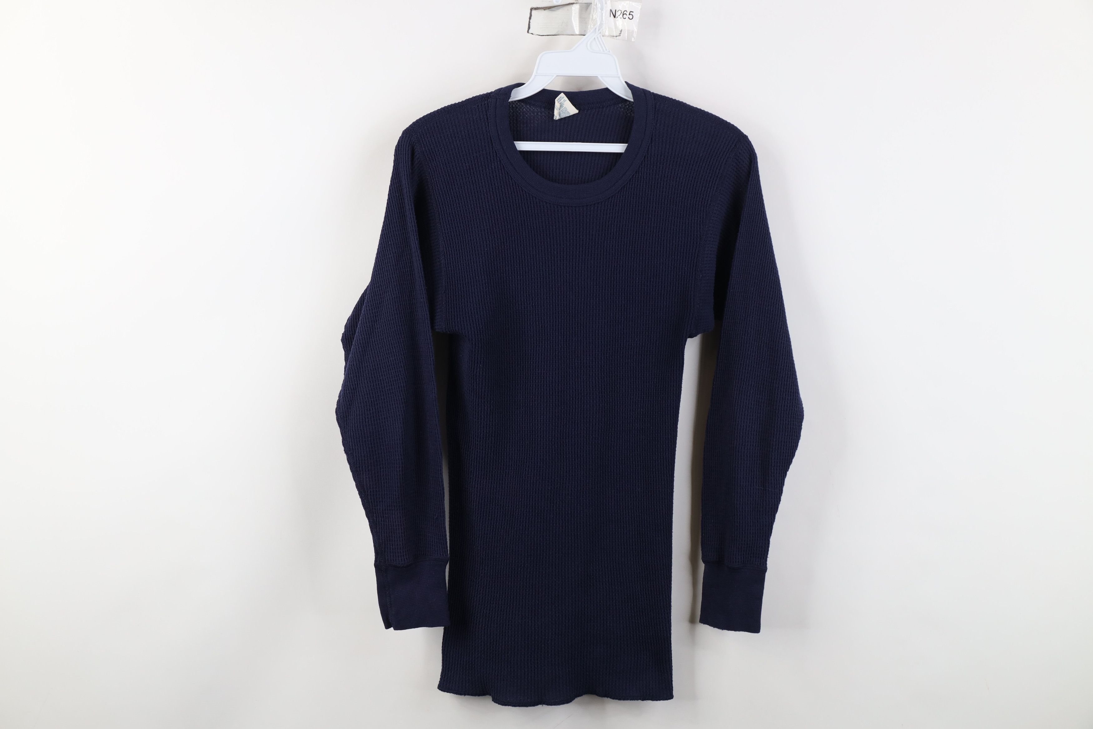 Vintage Vintage 70s Streetwear Thermal Waffle Knit T-Shirt Blue USA Size US L / EU 52-54 / 3 - 1 Thumbnail