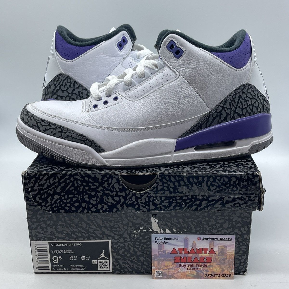 Jordan Brand Air Jordan 3 dark iris Size US 9.5 / EU 42-43 - 1 Thumbnail