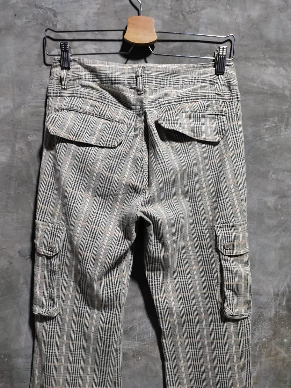 Other Unknown Japanese Checker Cargo Flared Pants Size US 28 / EU 44 - 9 Thumbnail