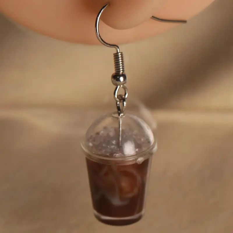Other Mini Iced Coffee Dangle Resin Drink Cup Jewelry Earrings Size ONE SIZE - 3 Thumbnail