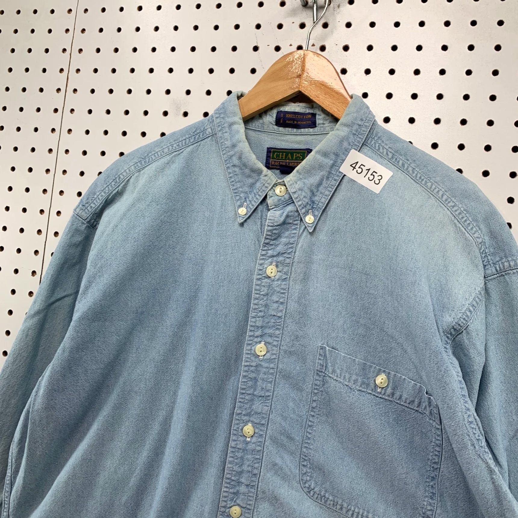 Ralph Lauren VINTAGE Ralph Lauren Denim Shirt Mens XL Blue Cotton Long Sleeve Button-Up Size US XL / EU 56 / 4 - 6 Thumbnail