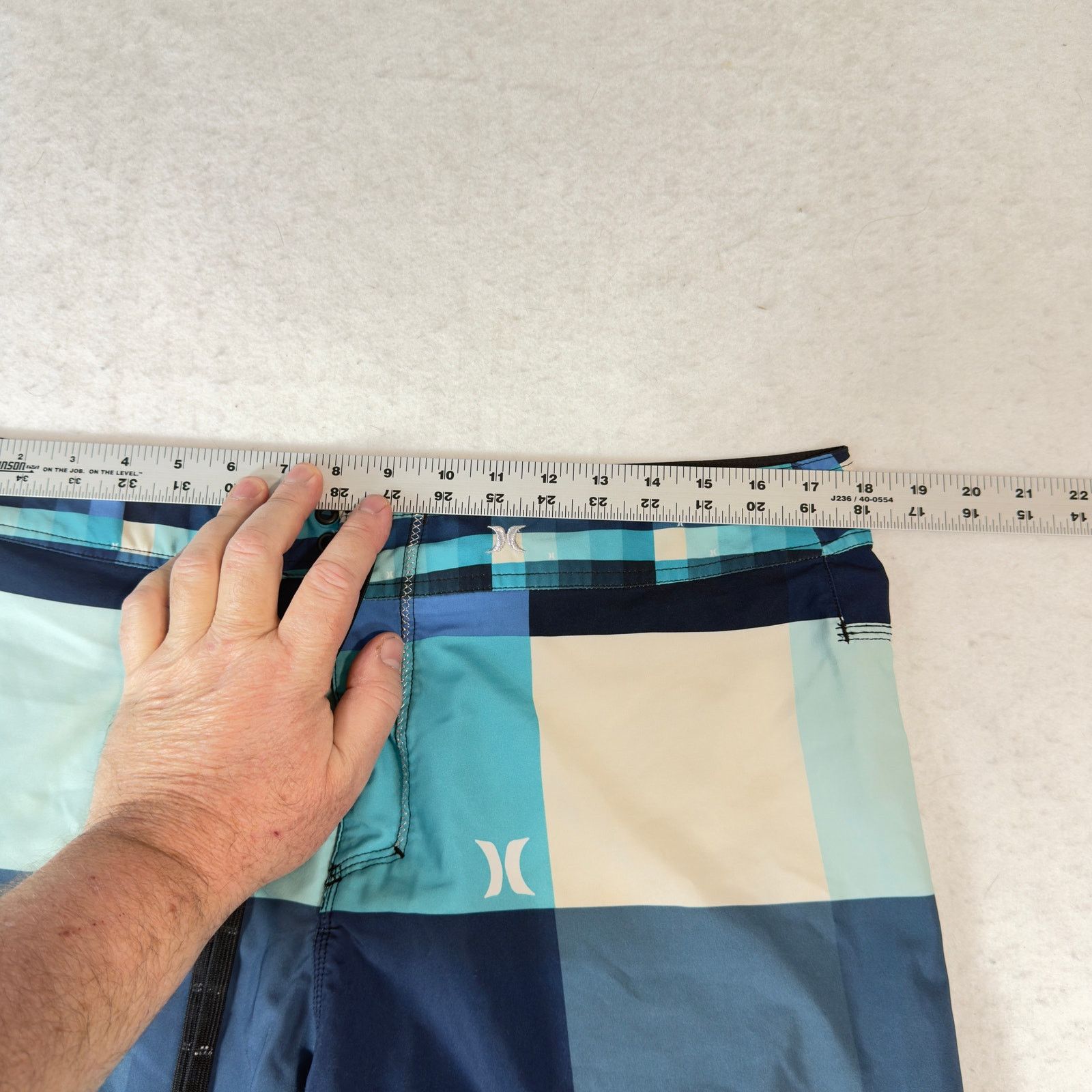 Hurley Hurley Men’s 34 Board Shorts Blue Plaid Trunks Recycled Poly Size US 34 / EU 50 - 14 Thumbnail