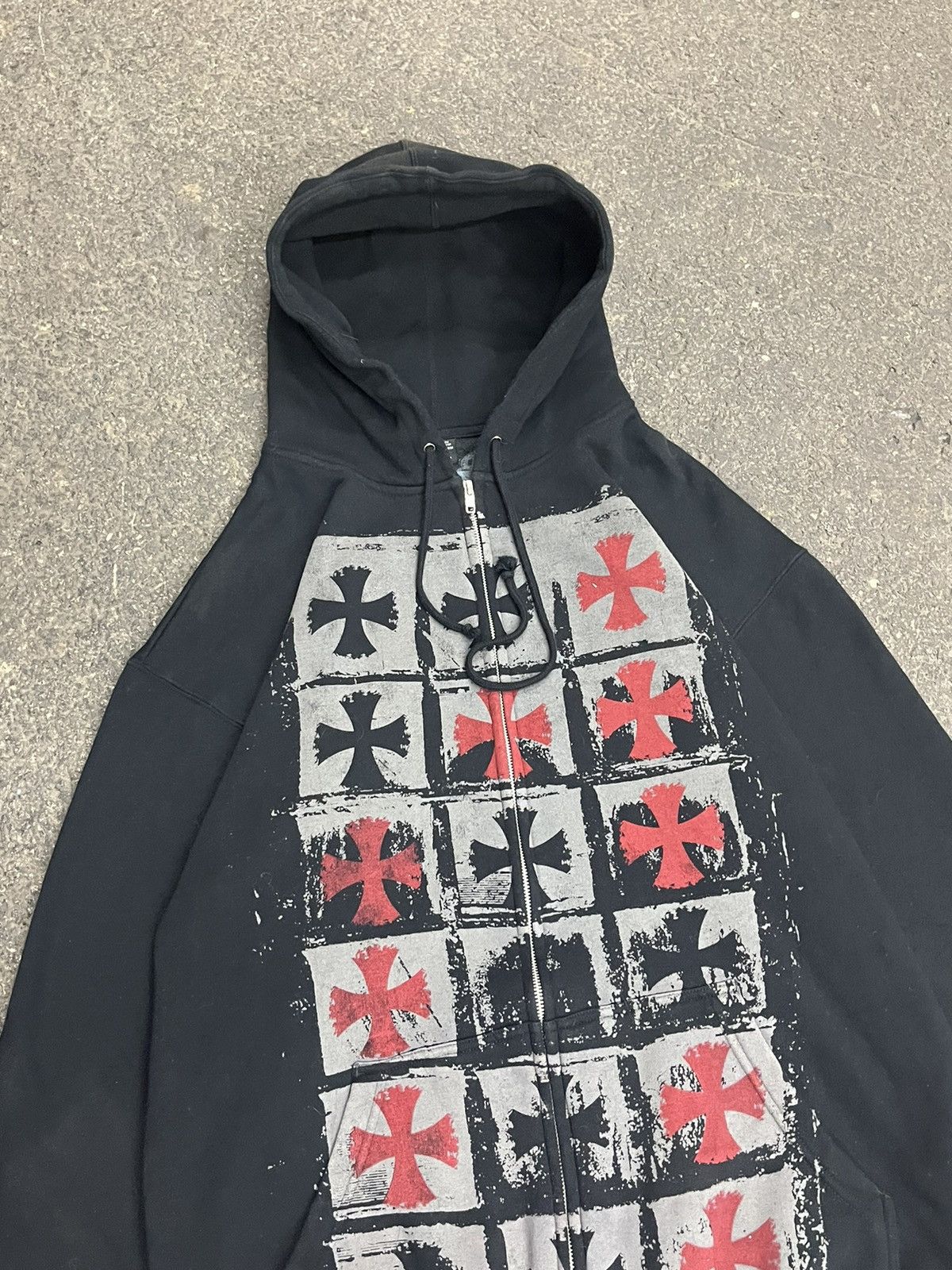 Vintage Y2k black zip up grunge hoodie skater hype cybery2k emo Size US XL / EU 56 / 4 - 4 Thumbnail