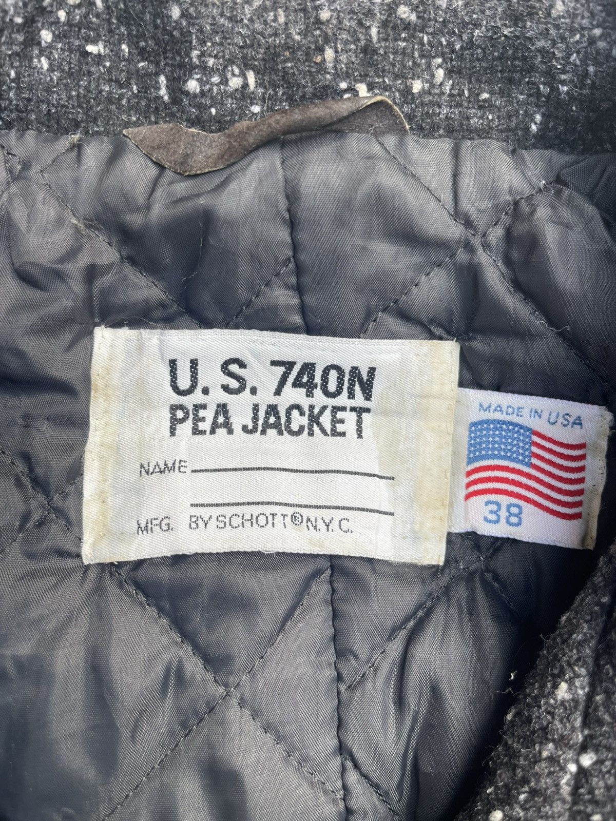 Schott × Vintage Schott NYC U.S. 740N Pea Coat - Speckled Wool - Made in USA Size US M / EU 48-50 / 2 - 4 Thumbnail