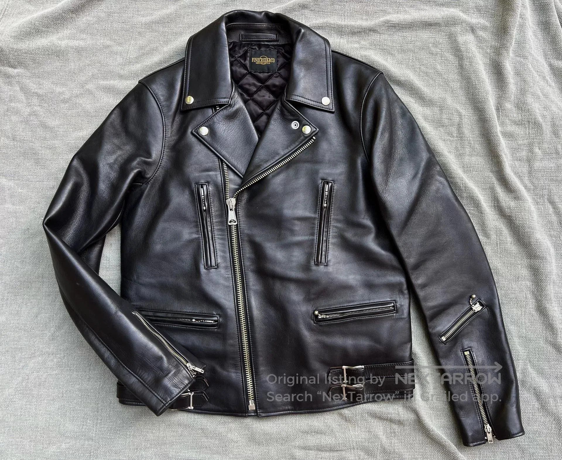 Fine Creek Fine Creek Leather Black Motorcycle Jacket. Size US M / EU 48-50 / 2 - 1 Thumbnail