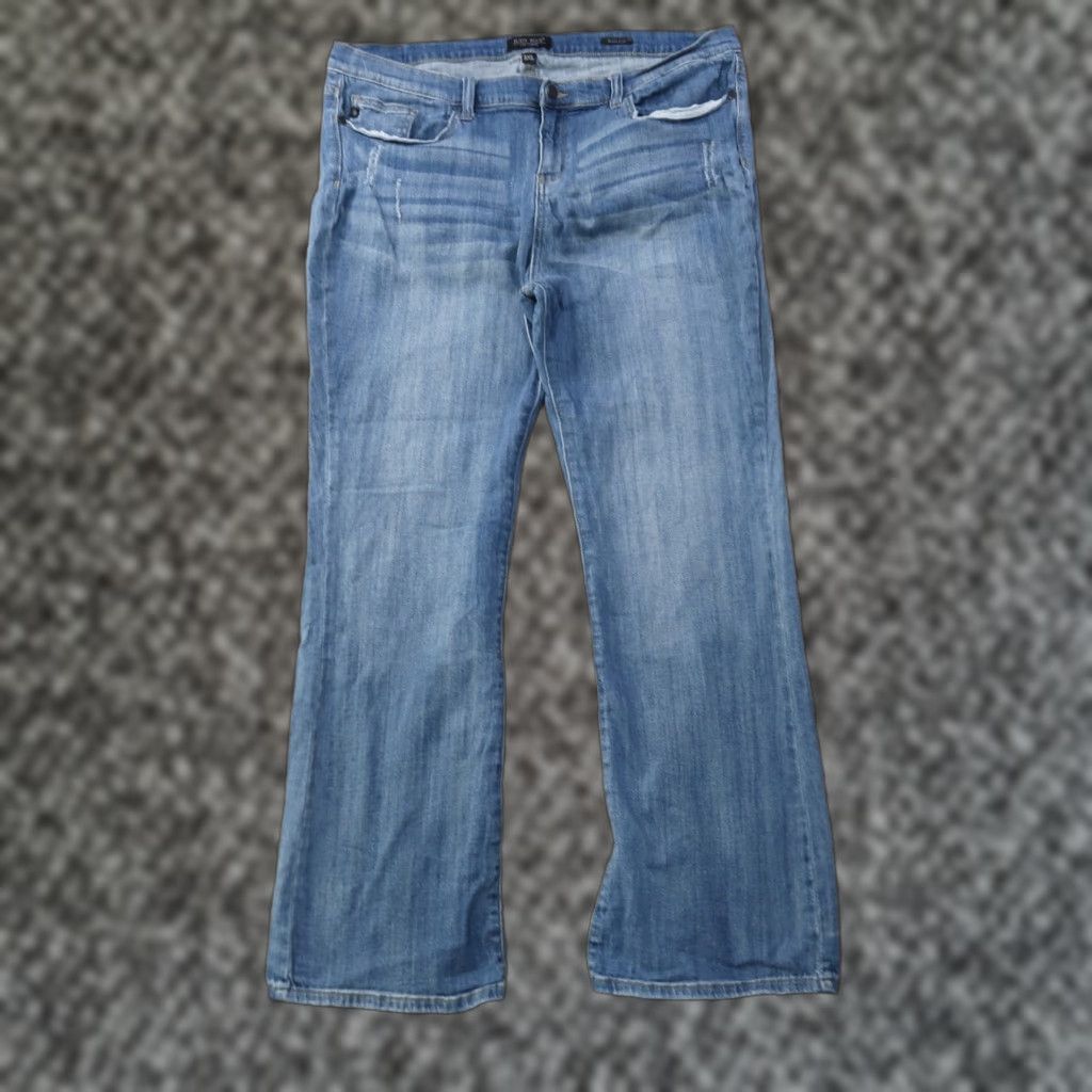 Vintage Judy Blue Jeans Women's 3XL High Rise Bootcut Denim Blue Stretch Regular 38x32 Modern Classic 5-Pocket Zip Button Jeans Size 40" / US 18 - 1 Thumbnail