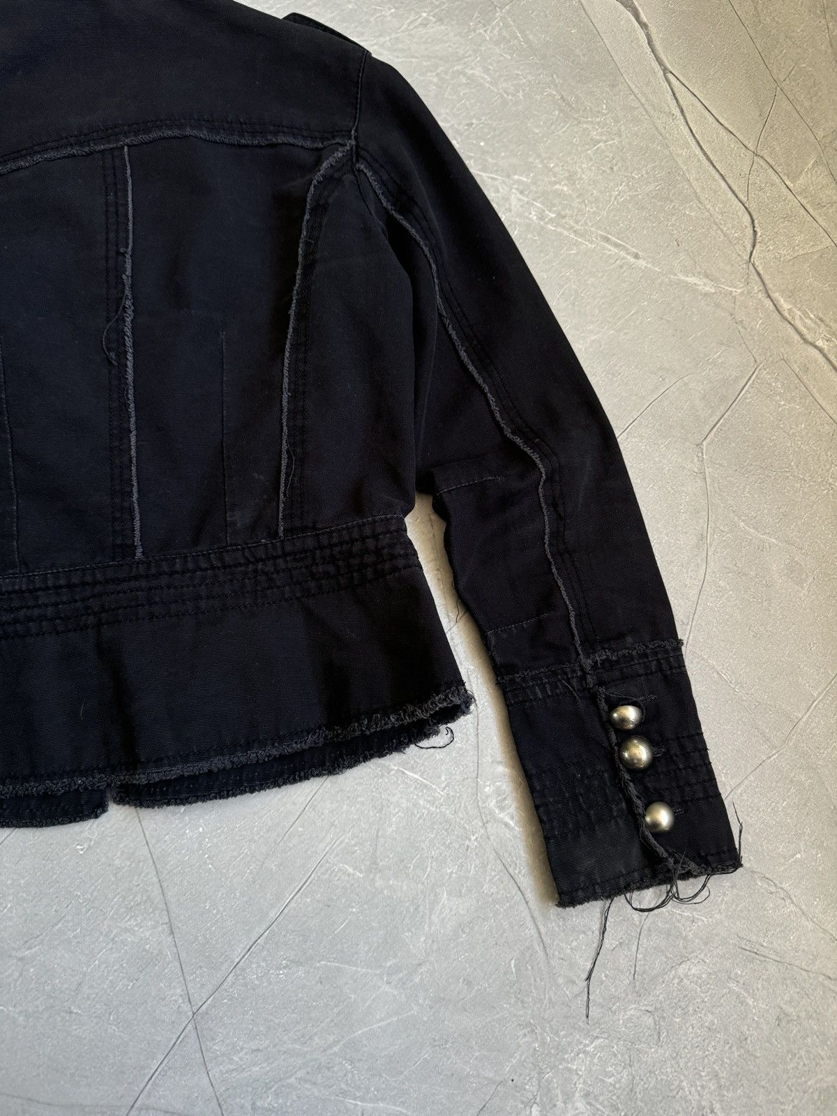 Hysteric Glamour 00s Military Napoleon Denim Jacket PPFM Balmain Style Y2k Size S / US 4 / IT 40 - 16 Thumbnail