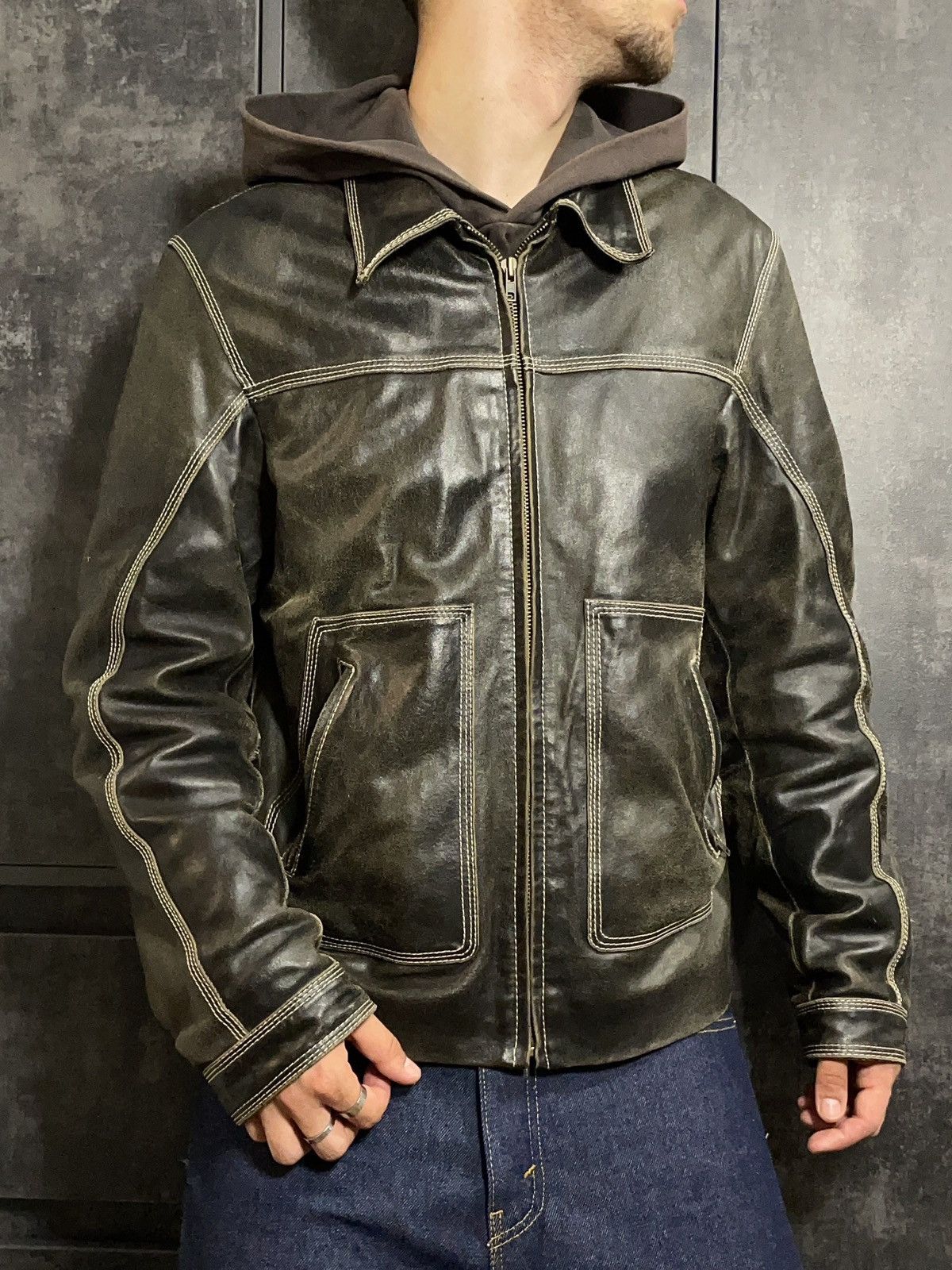 ジャケット・アウター tomo SEVEN BY SEVEN - ストームフラップレザーブルゾン - STORM FLAP