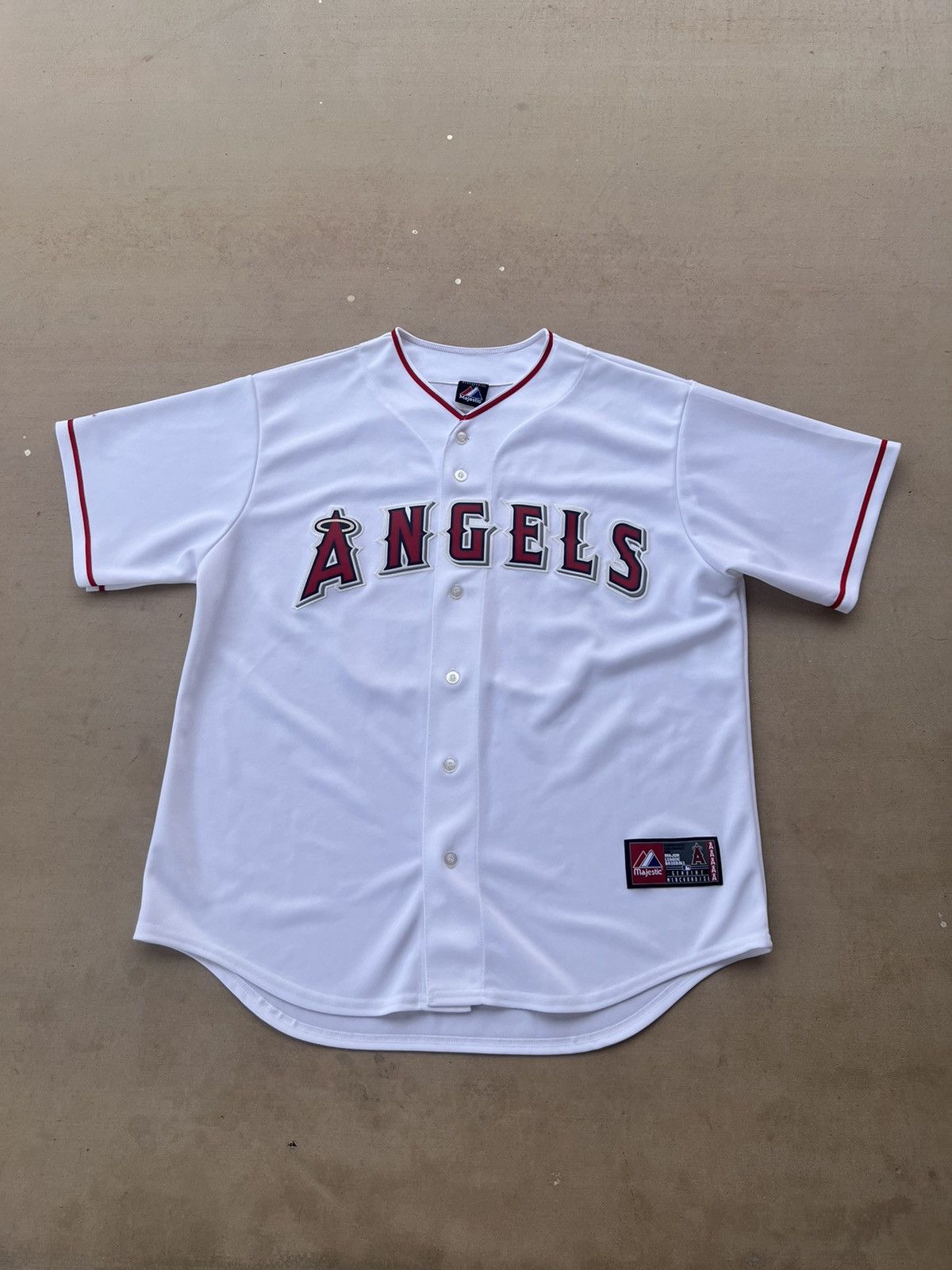 Maillot De Baseball Vintage Anaheim Angels – Collection Diamond Par Majestic – Taille M Bleu Marine – Occasion