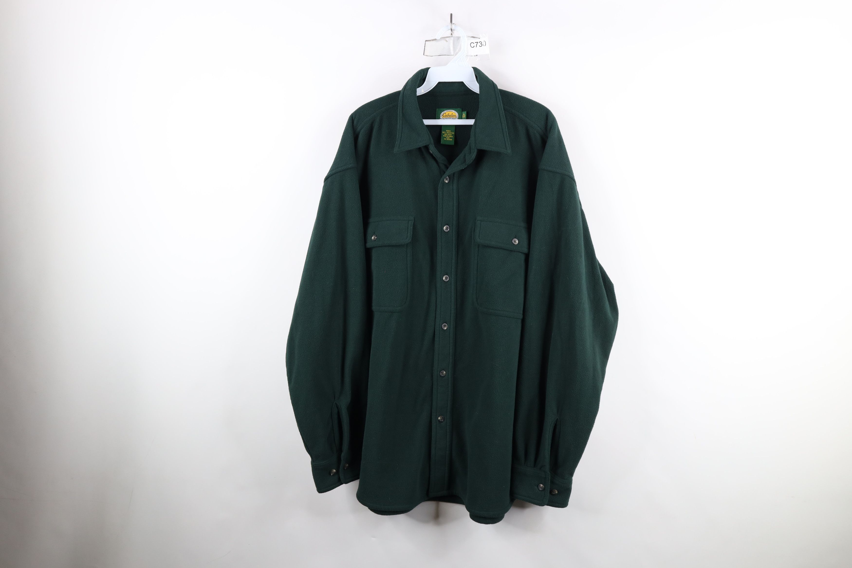 Cabelas × Vintage Vintage 90s Cabelas Fleece Collared Button Shirt Jacket Jac Size US XL / EU 56 / 4 - 1 Thumbnail